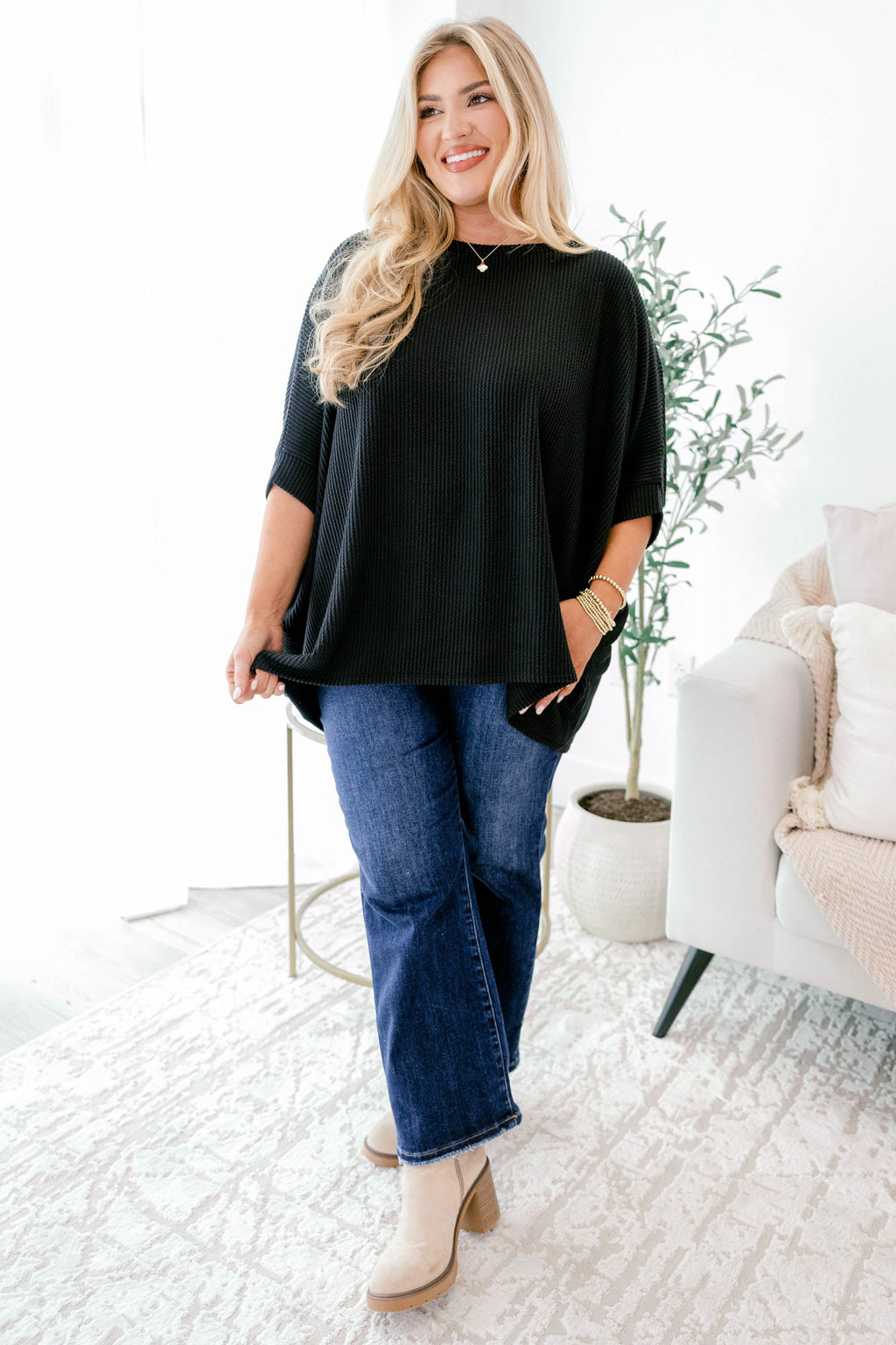 Busy And Bold Top, Black
