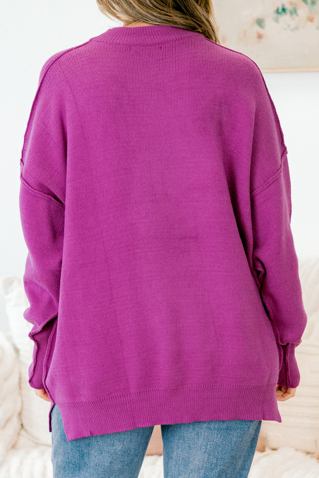 Busy Being Me Sweater, Fuchsia