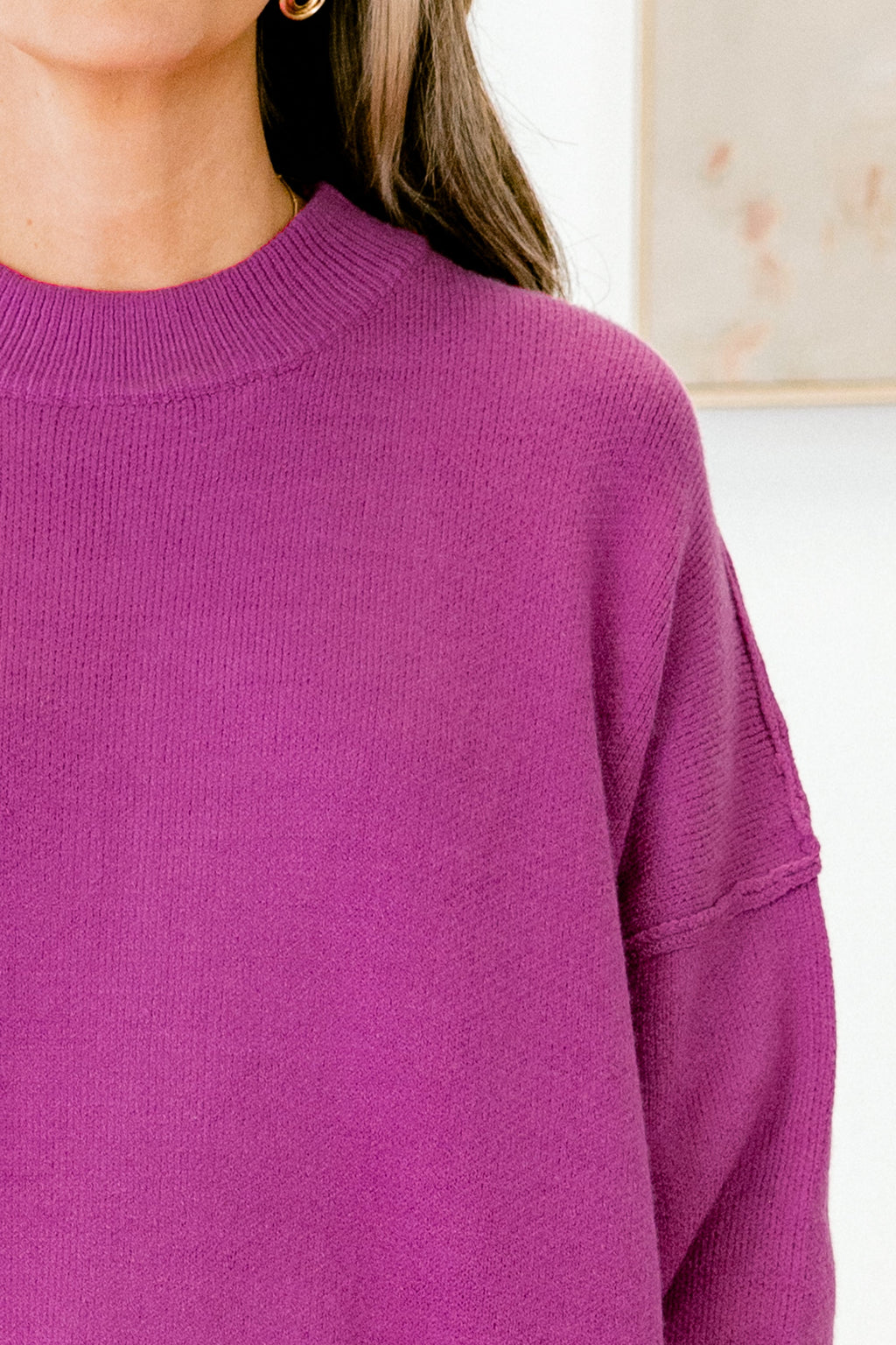 Busy Being Me Sweater, Fuchsia