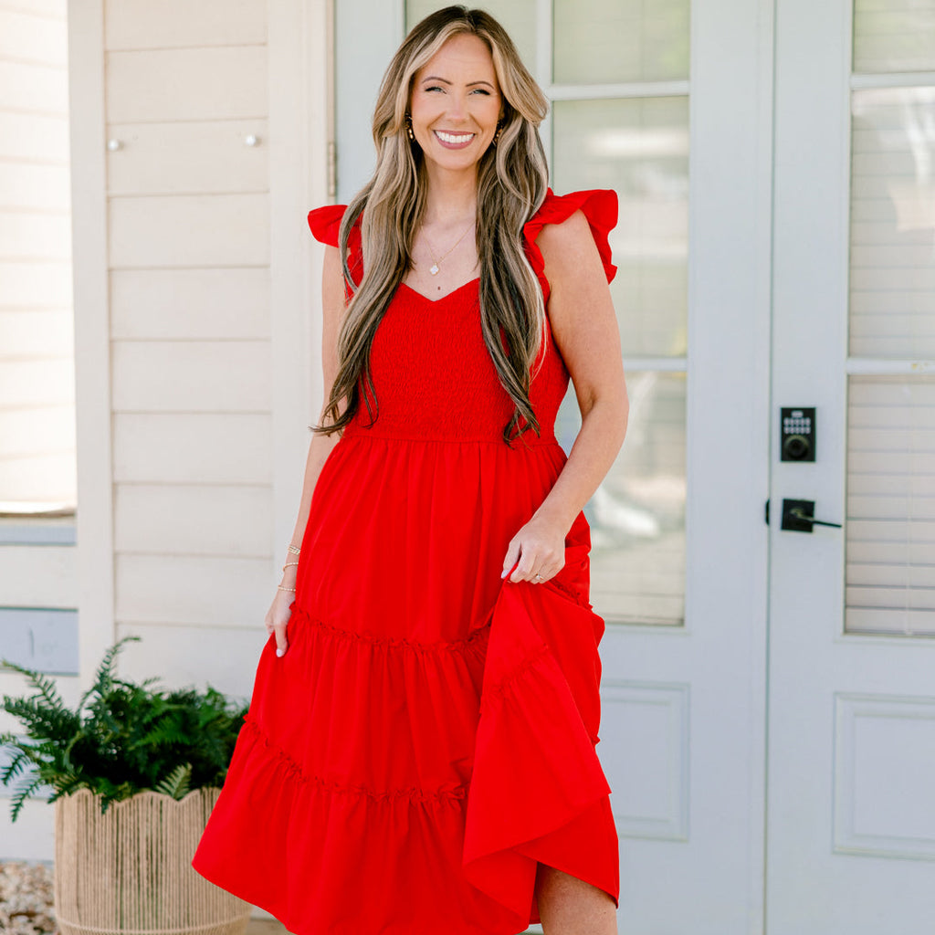 Butterfly Love Dress, Red