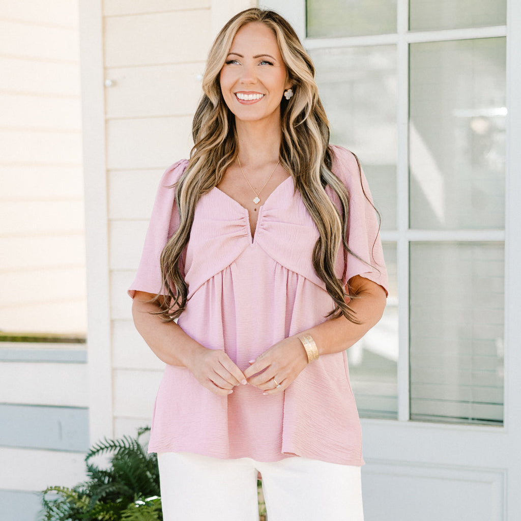 By Any Means Top, Dusty Pink
