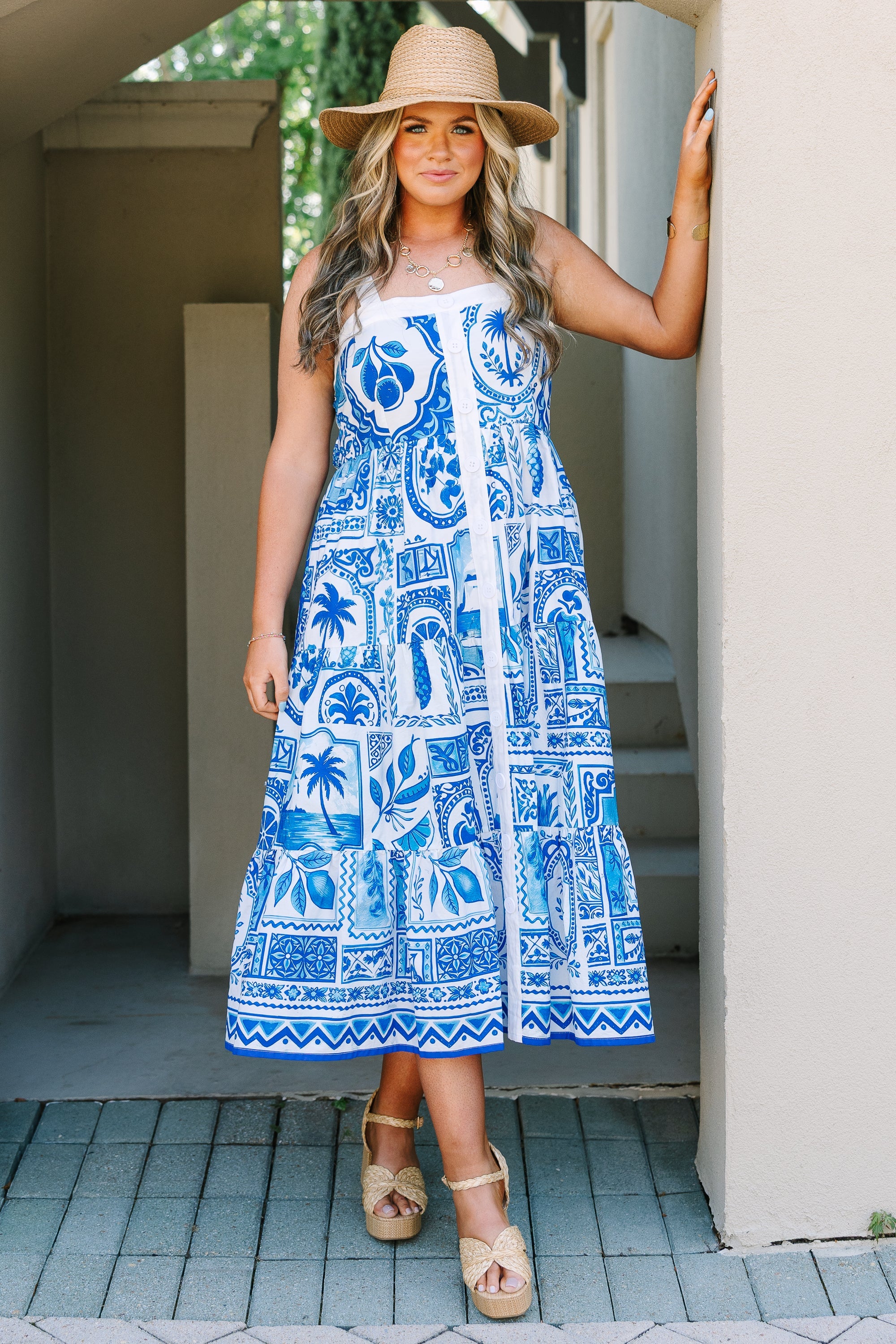 Cabana Chic Dress, Blue