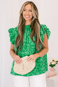 Call Me Baby Top, Green Abstract