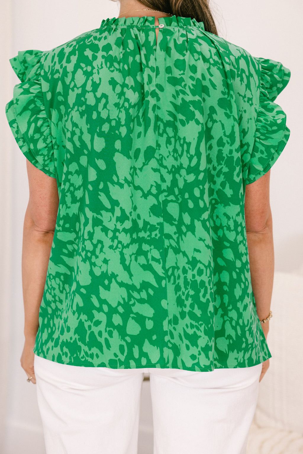 Call Me Baby Top, Green Abstract