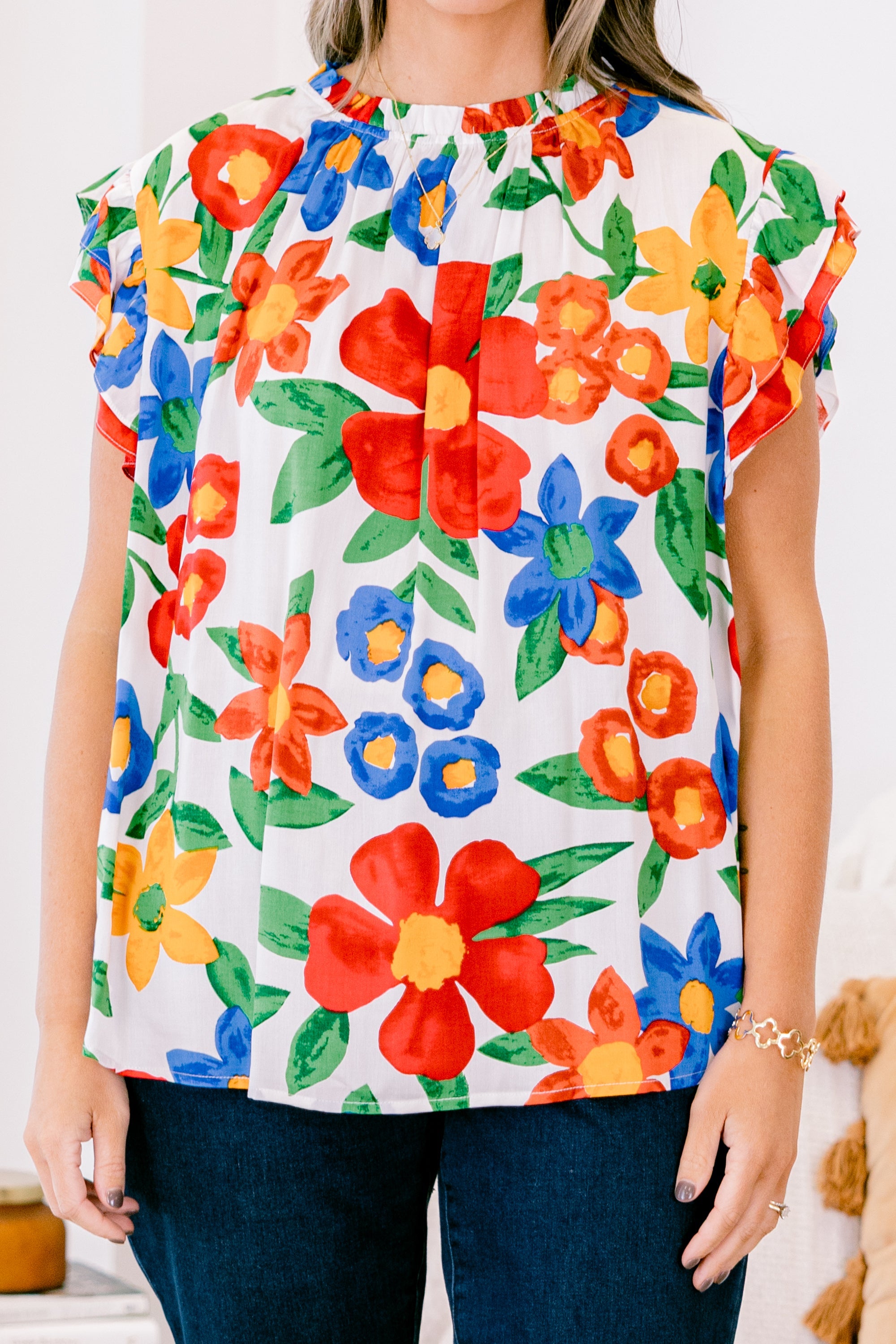 Call Me Baby Top, White Floral