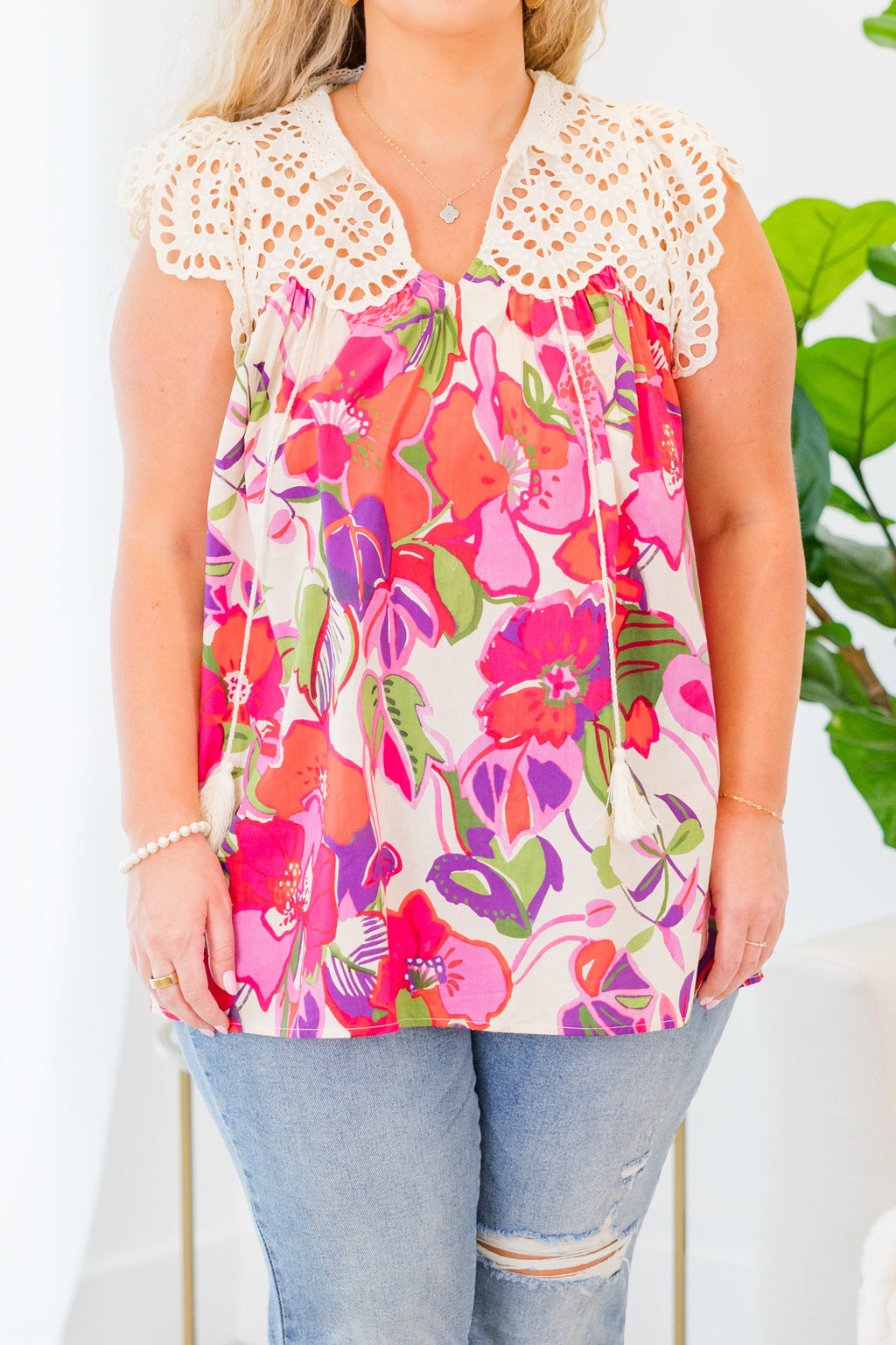Call Me Rose Top, Ecru Pink