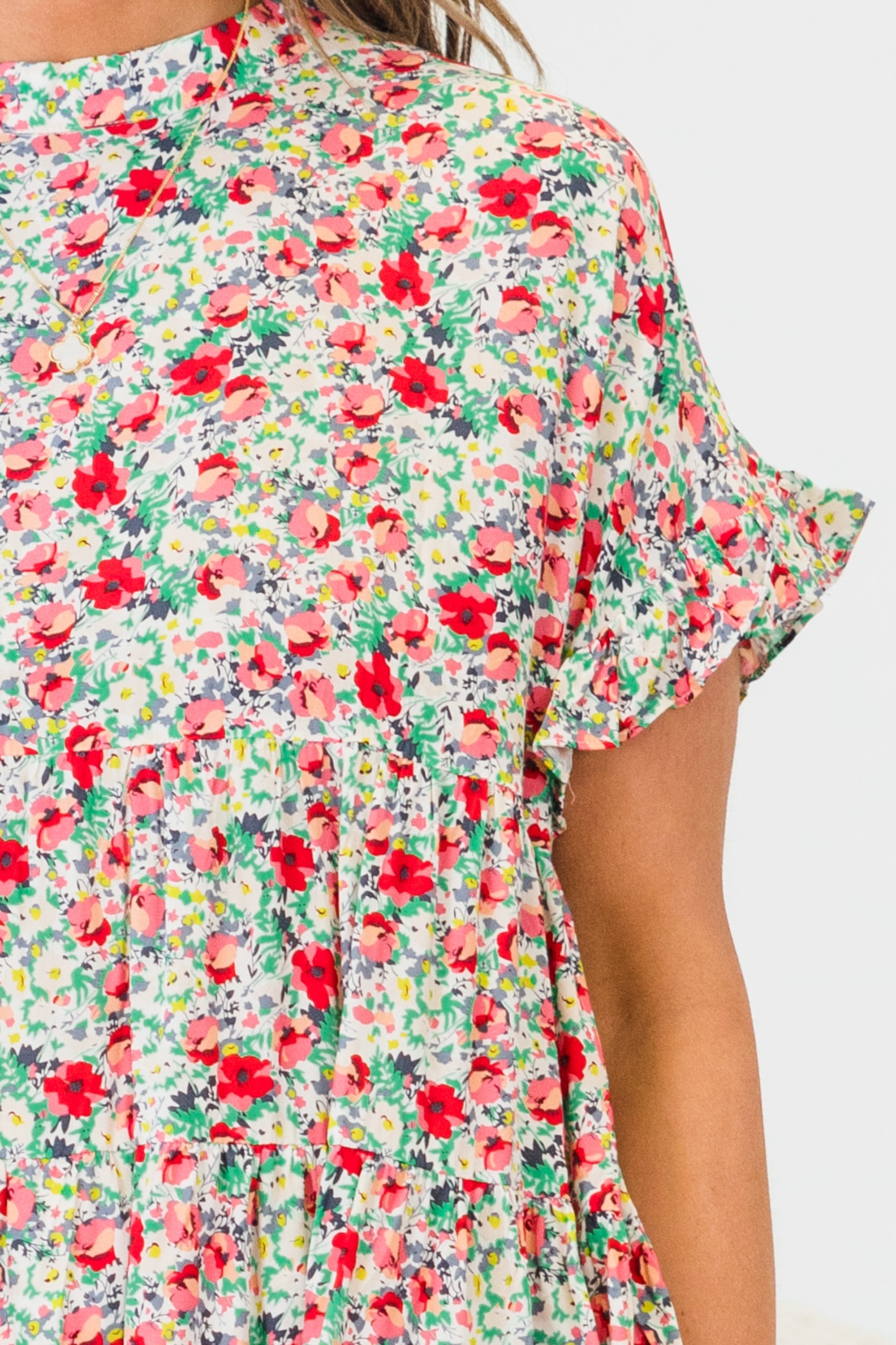 Call Me Sassy Top, Mint-Coral