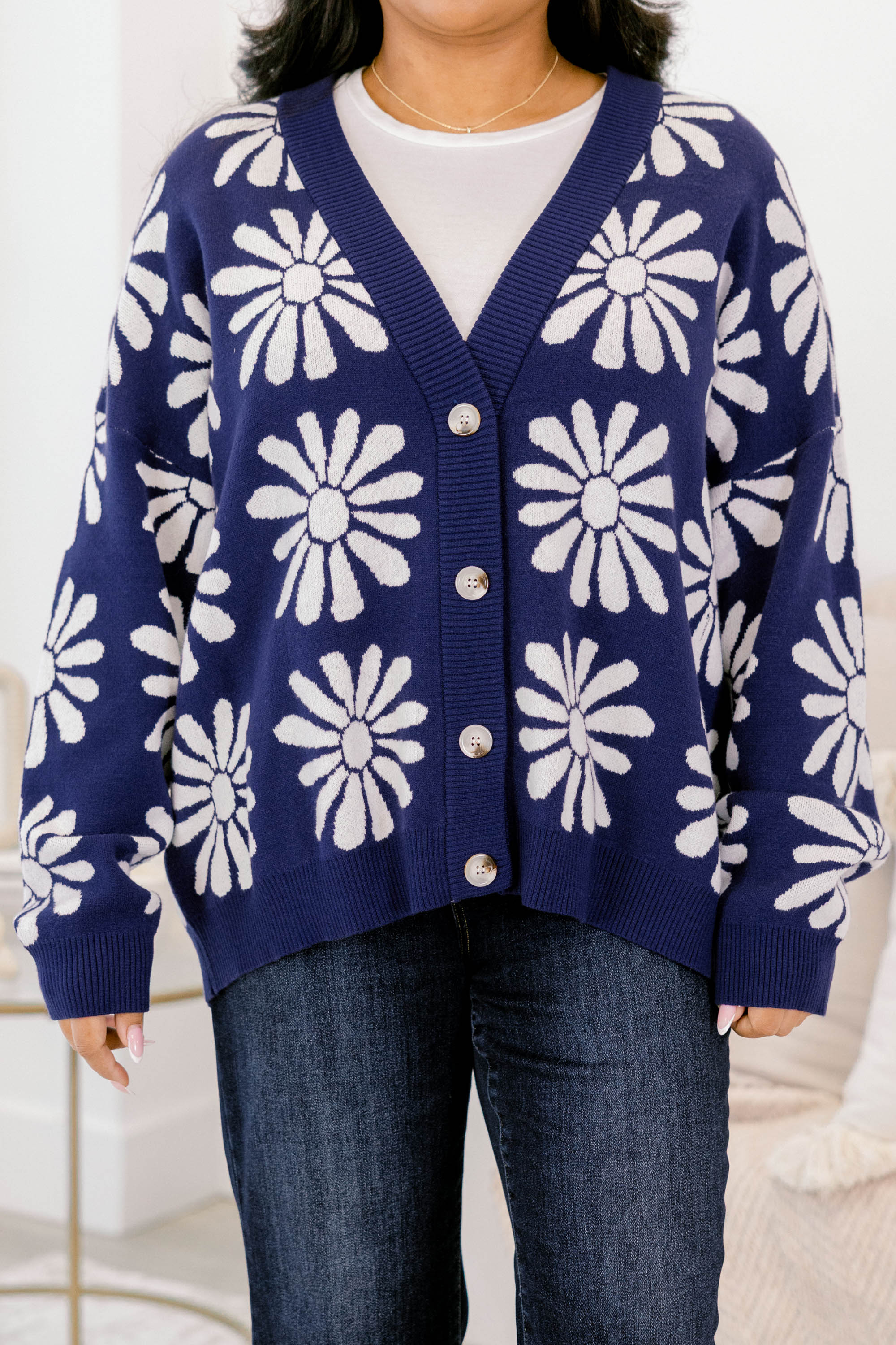 Call On Me Cardigan, Navy