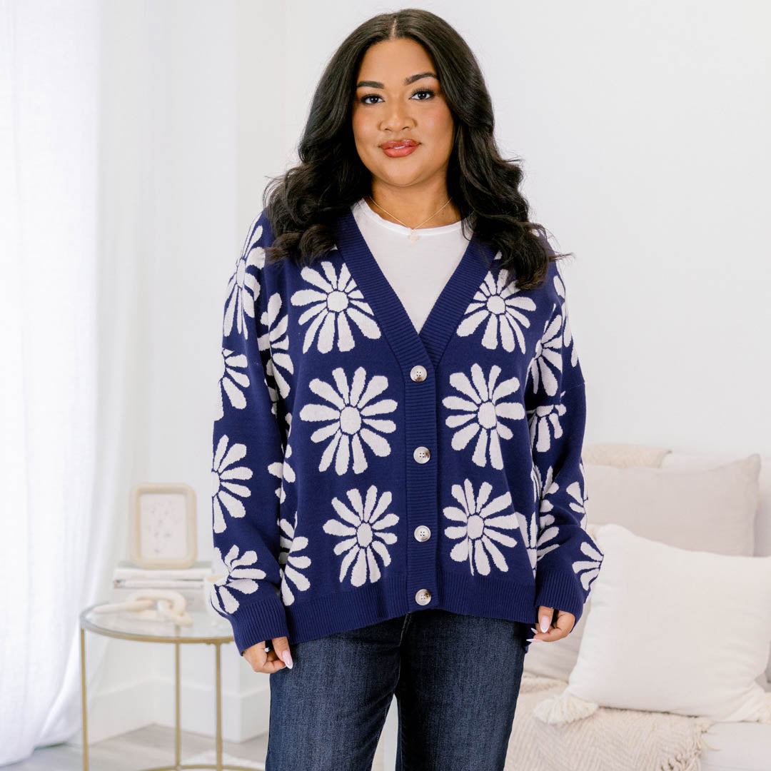 Call On Me Cardigan, Navy