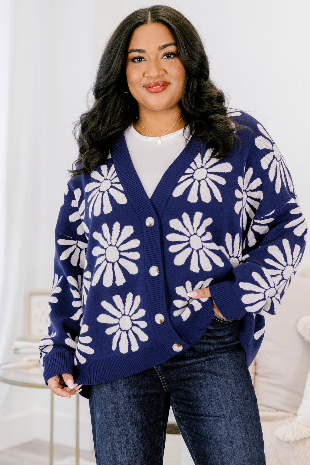 Call On Me Cardigan, Navy