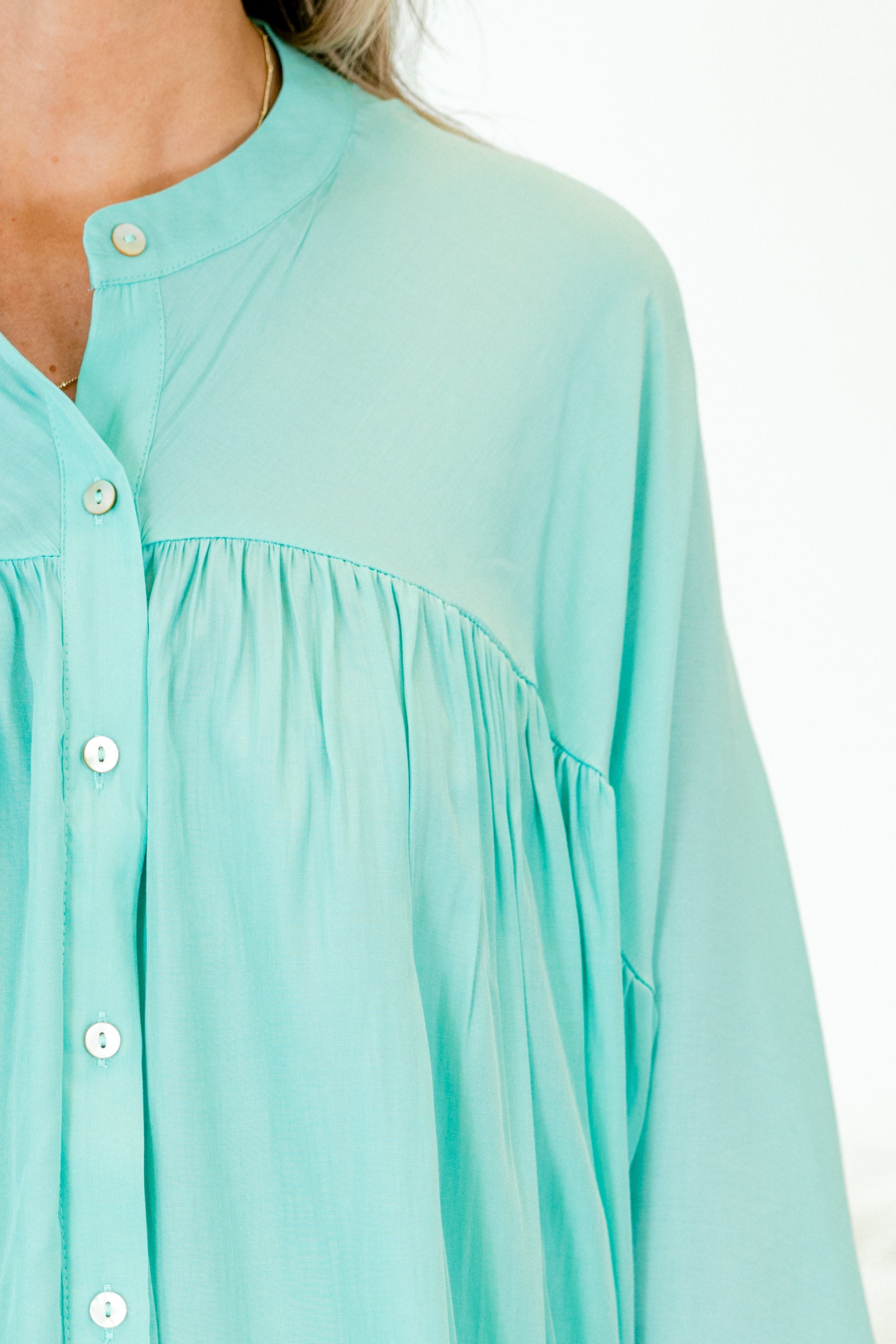 Calm And Collected Top, Aqua