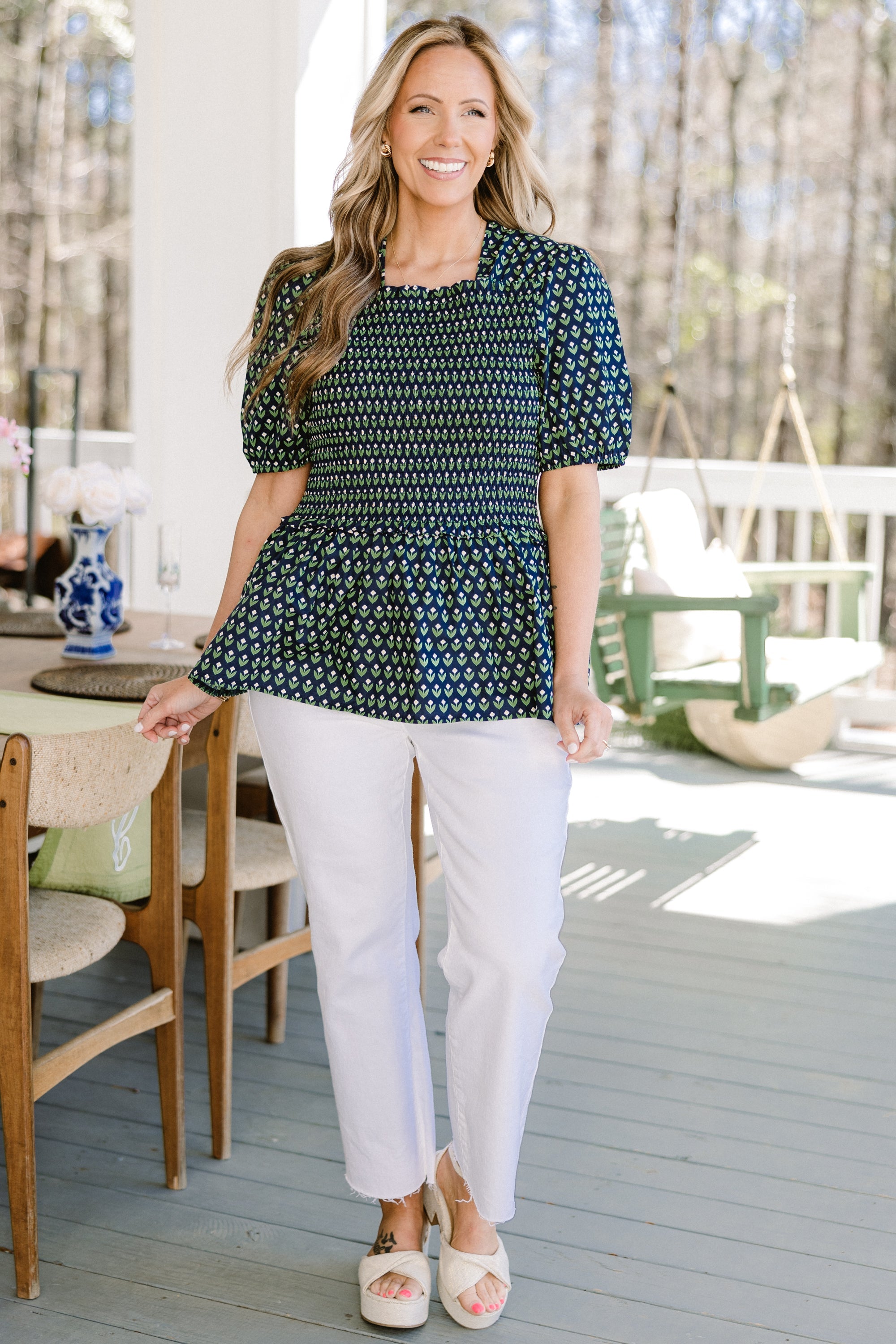 Can You Believe This Top, Navy Floral