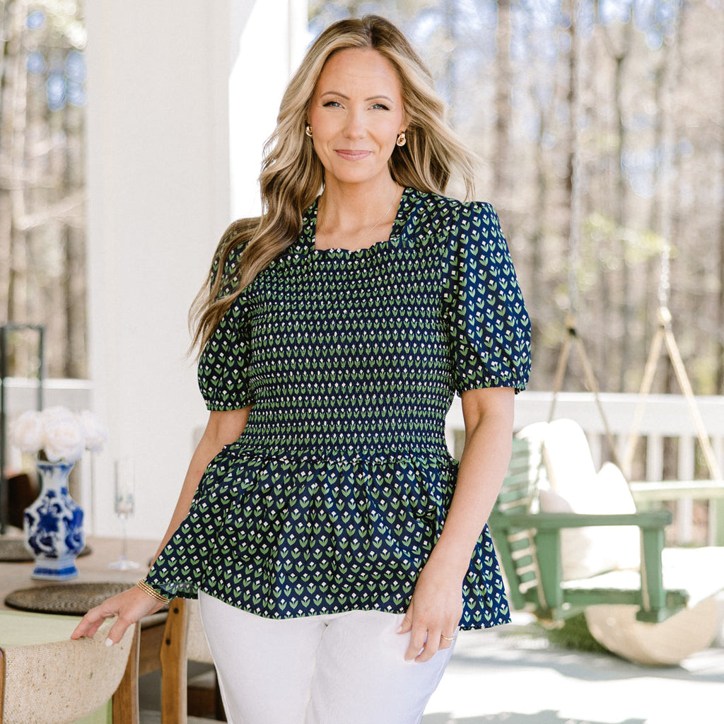 Can You Believe This Top, Navy Floral
