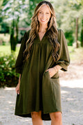 Can't Be Held Down Dress, Green