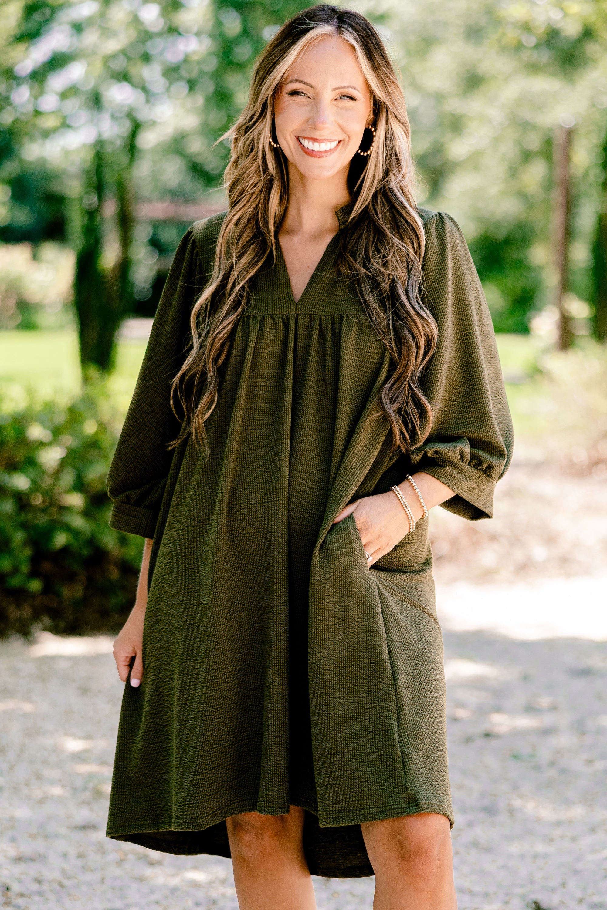 Can't Be Held Down Dress, Green