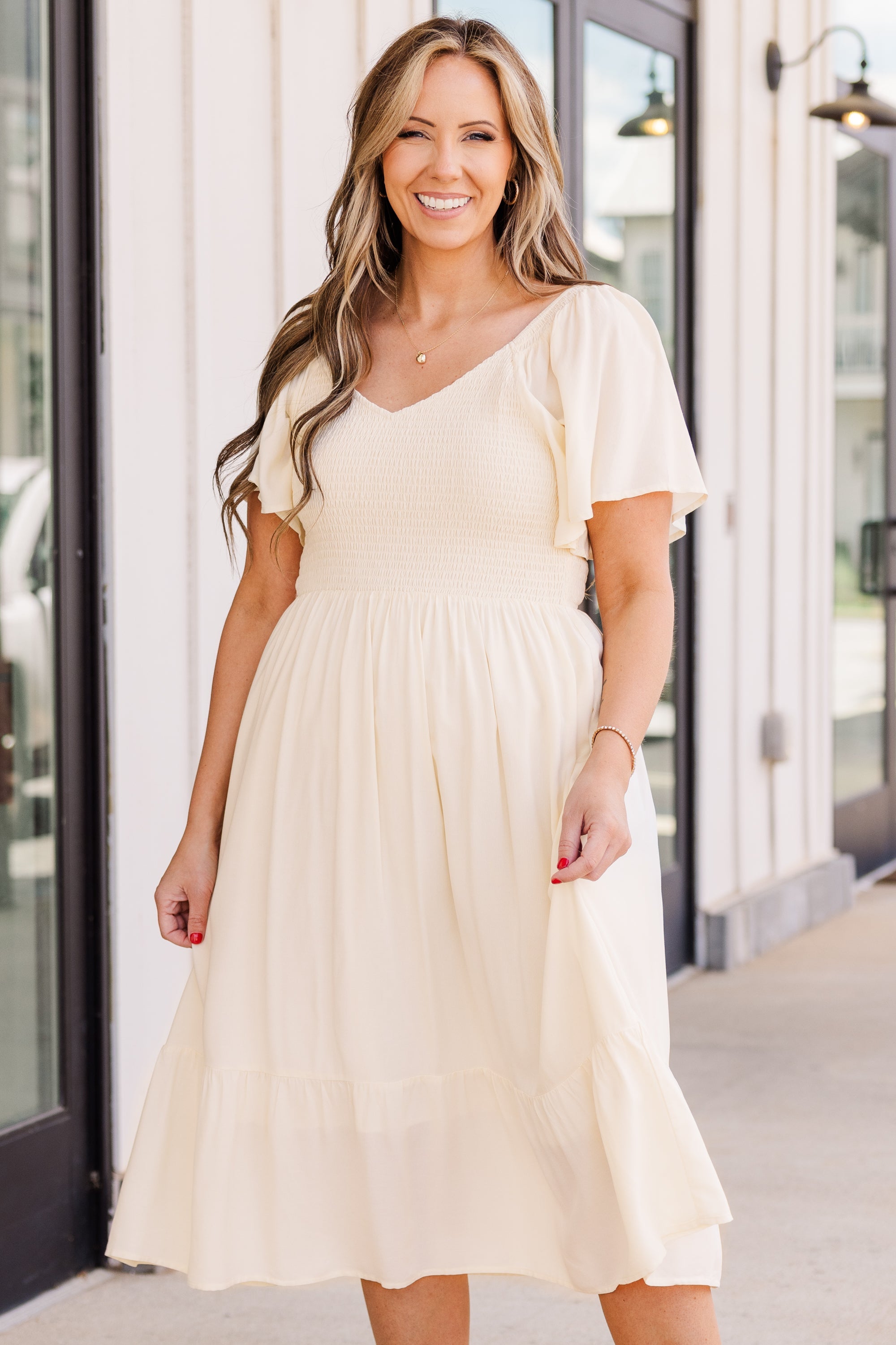 Can't Be Outdone Dress, Cream