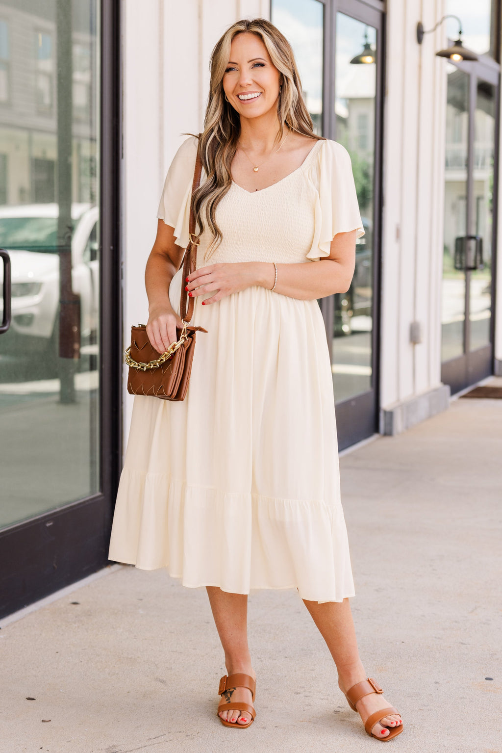 Can't Be Outdone Dress, Cream