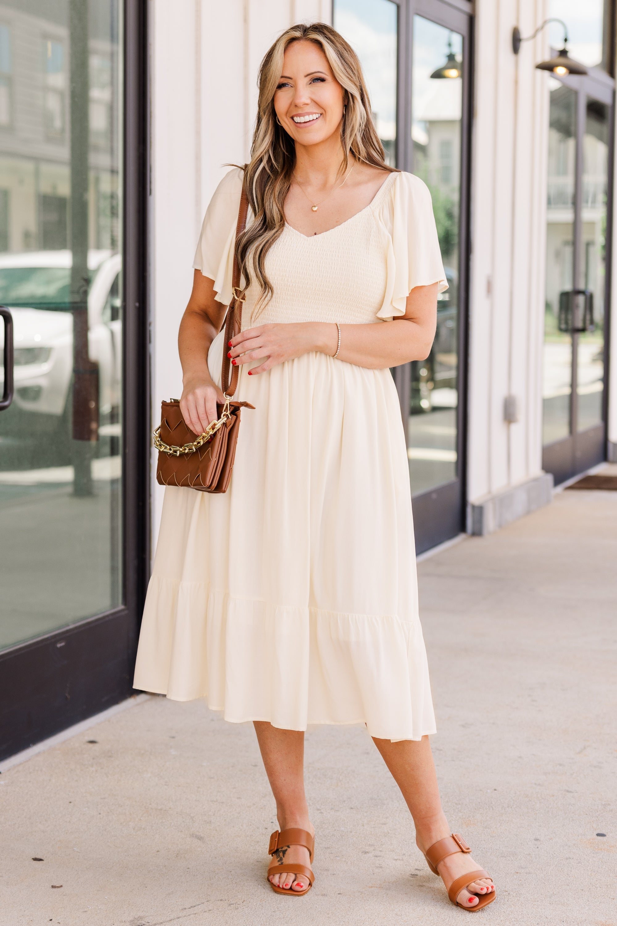 Can't Be Outdone Dress, Cream
