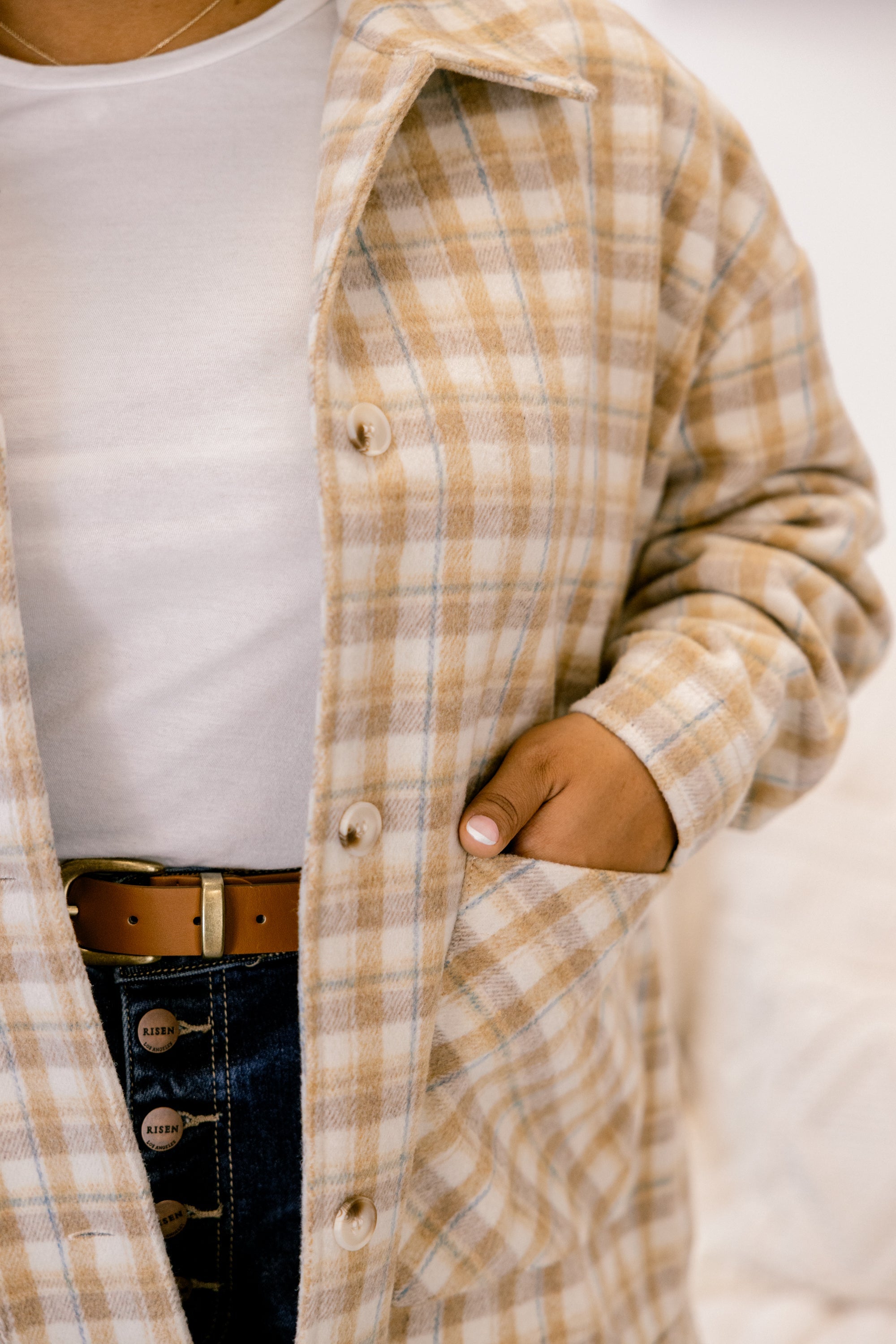 Can't Be Rushed Jacket, Brown Plaid