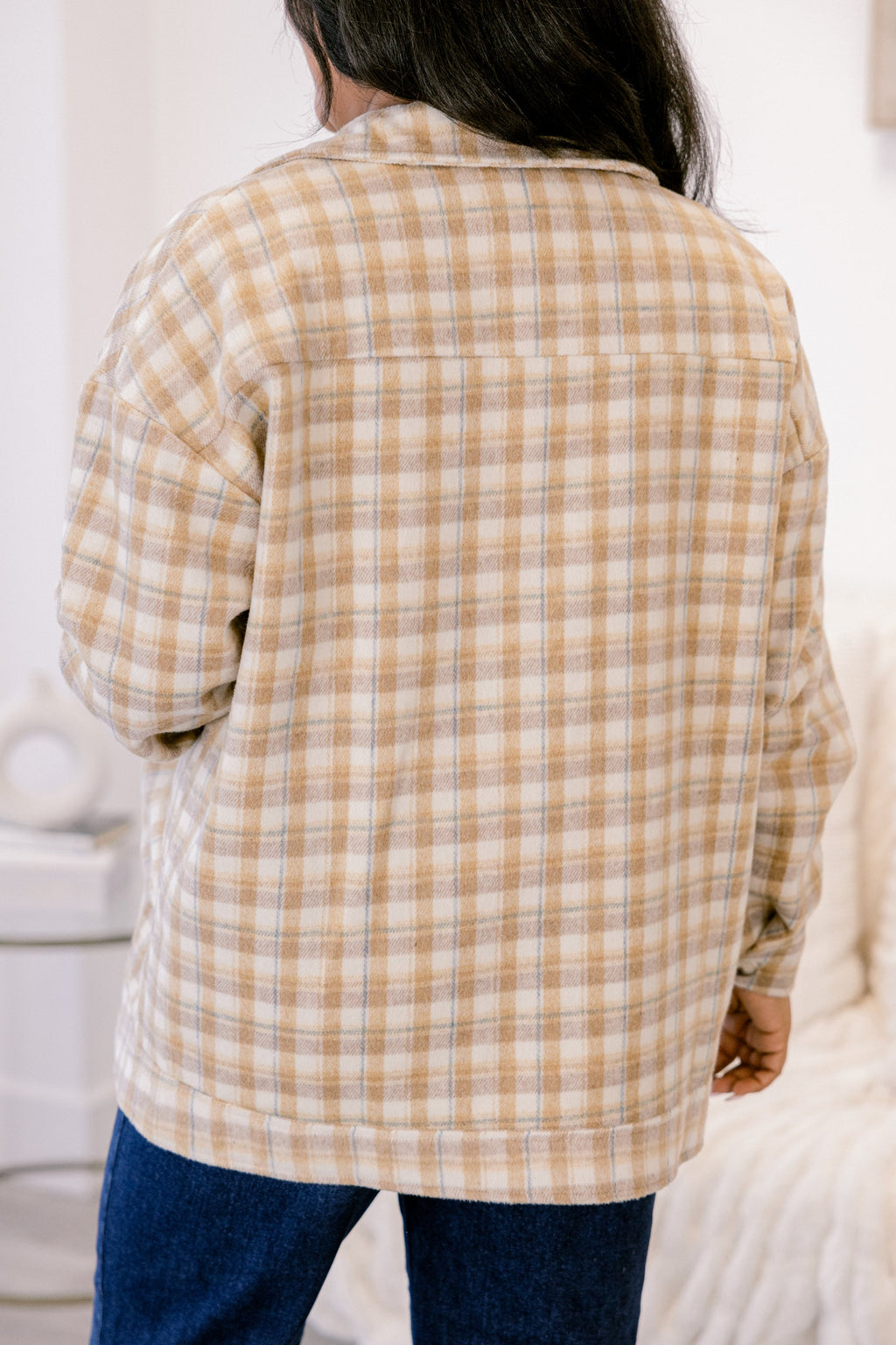 Can't Be Rushed Jacket, Brown Plaid