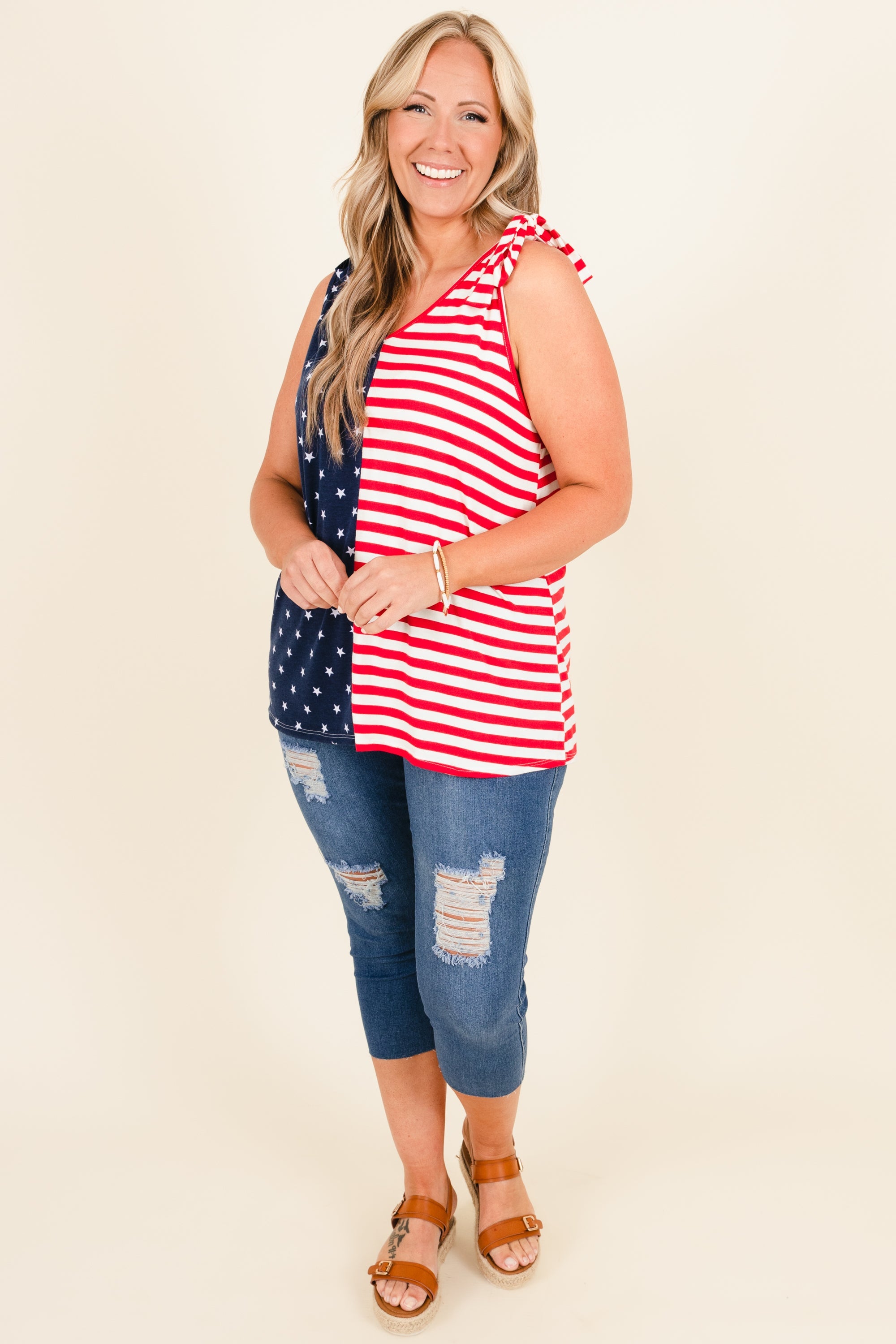 Can't Hate Me Capris, Medium Blue