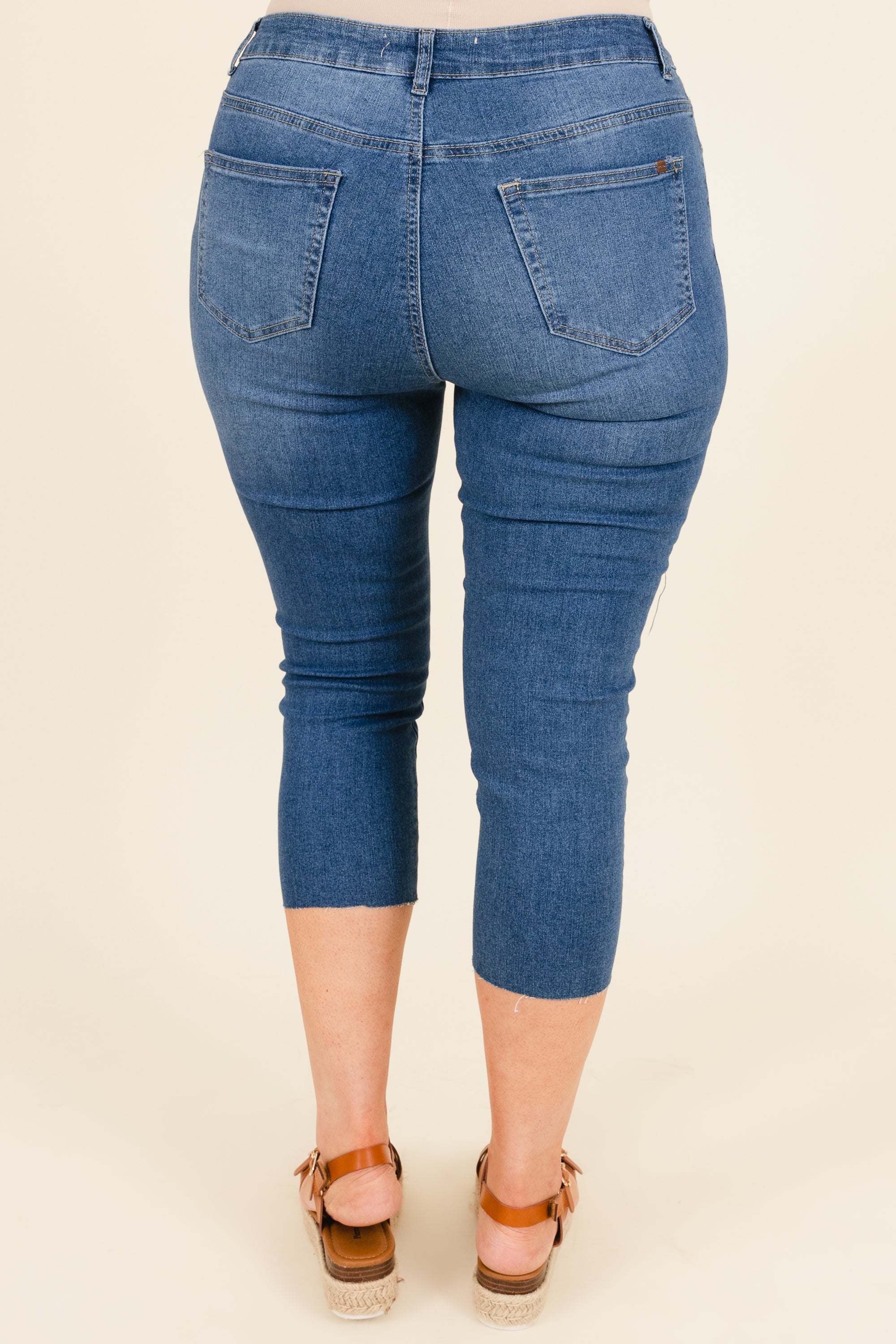 Can't Hate Me Capris, Medium Blue