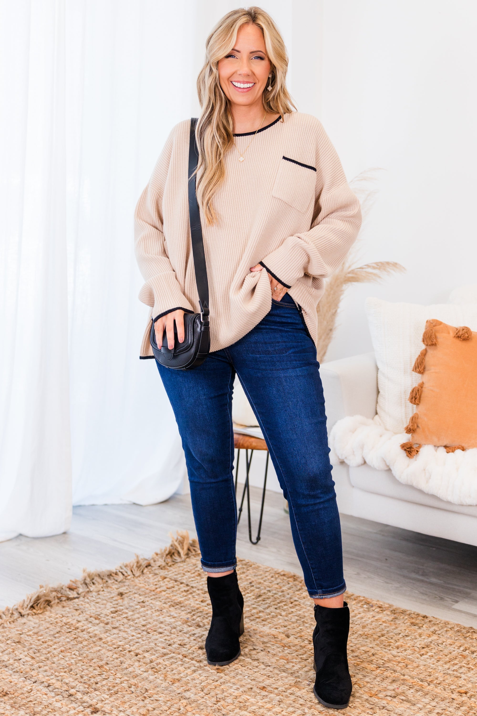 Can't Keep Going Sweater, Taupe