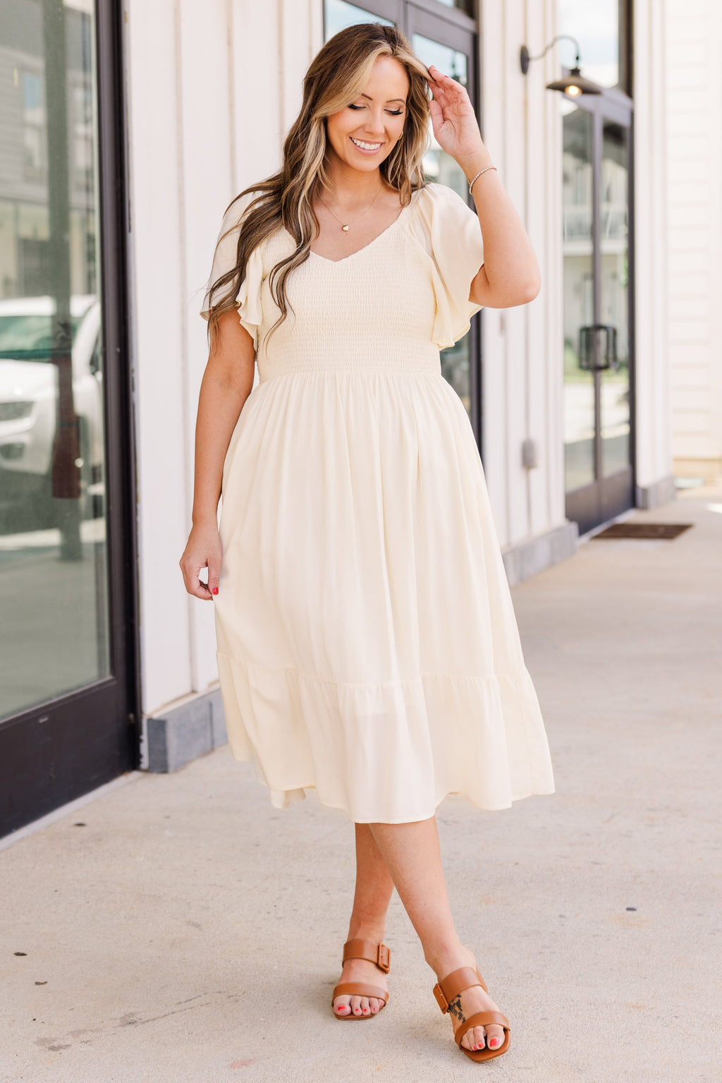 Can't Be Outdone Dress, Cream