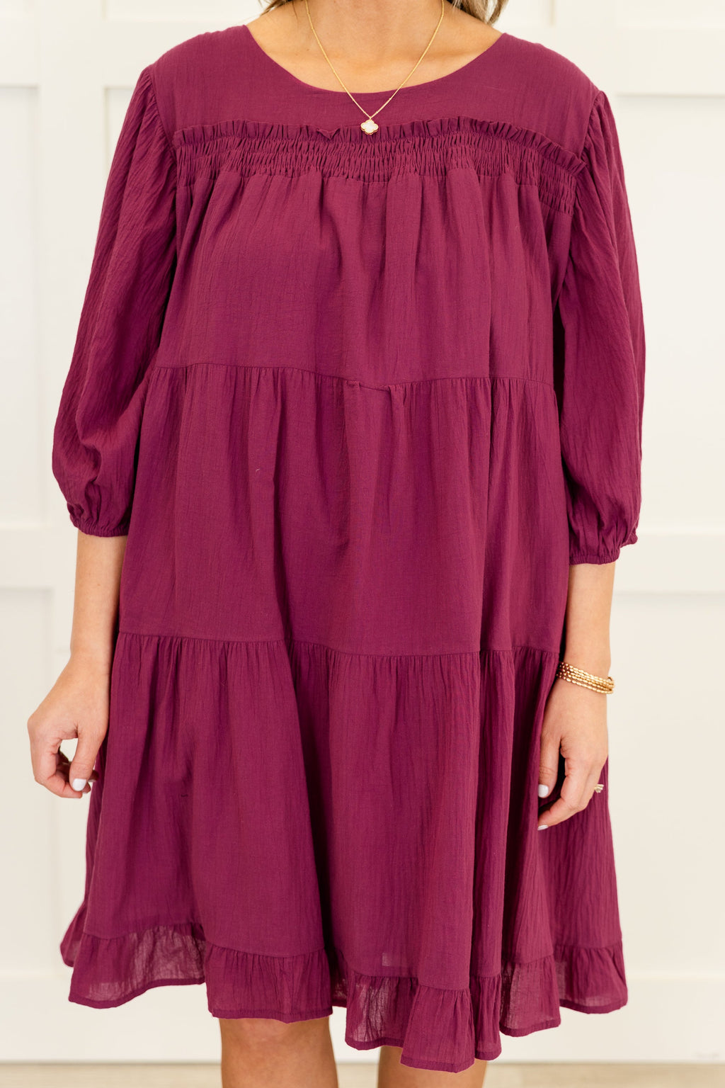 Candlelit Chats Dress, Plum