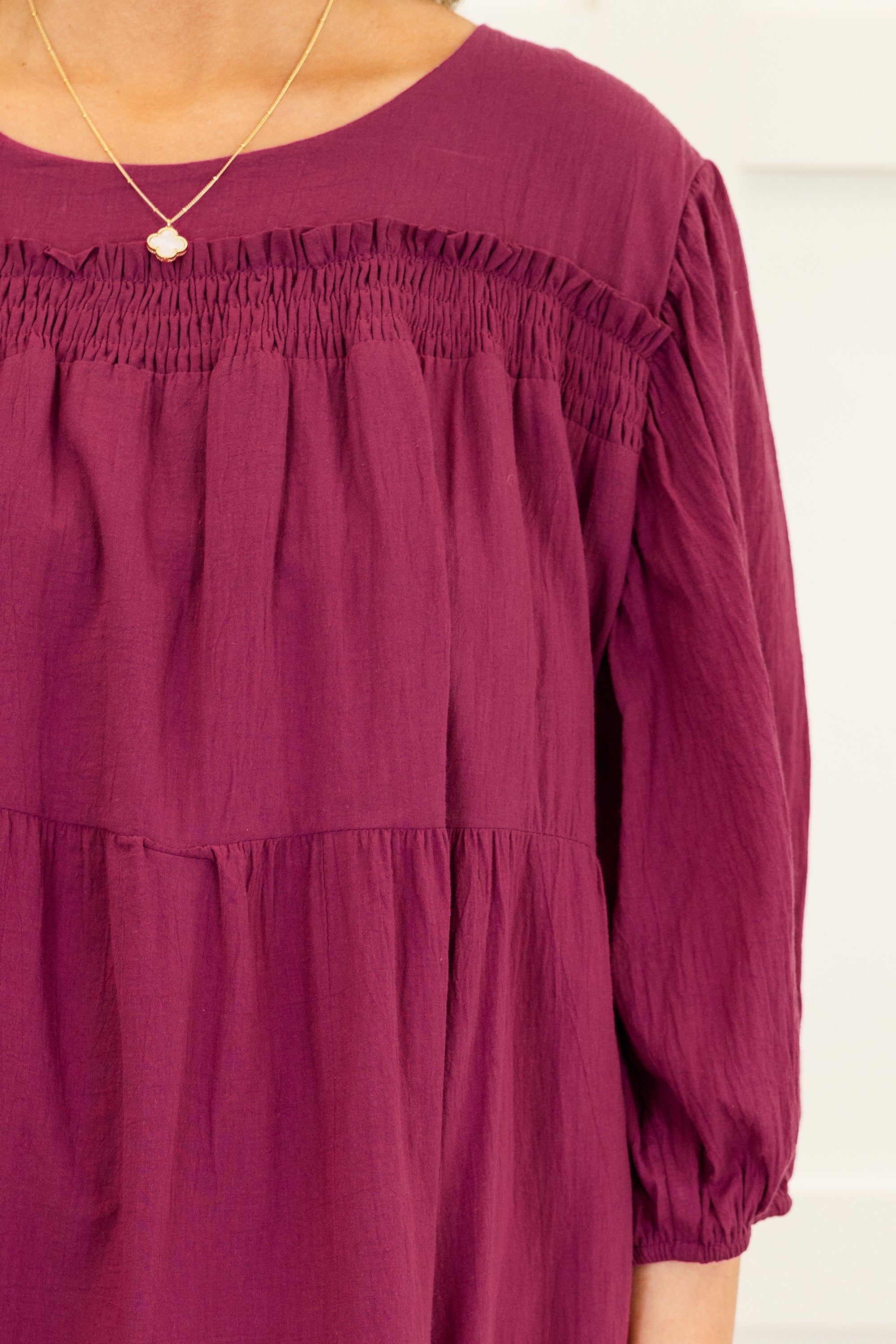 Candlelit Chats Dress, Plum
