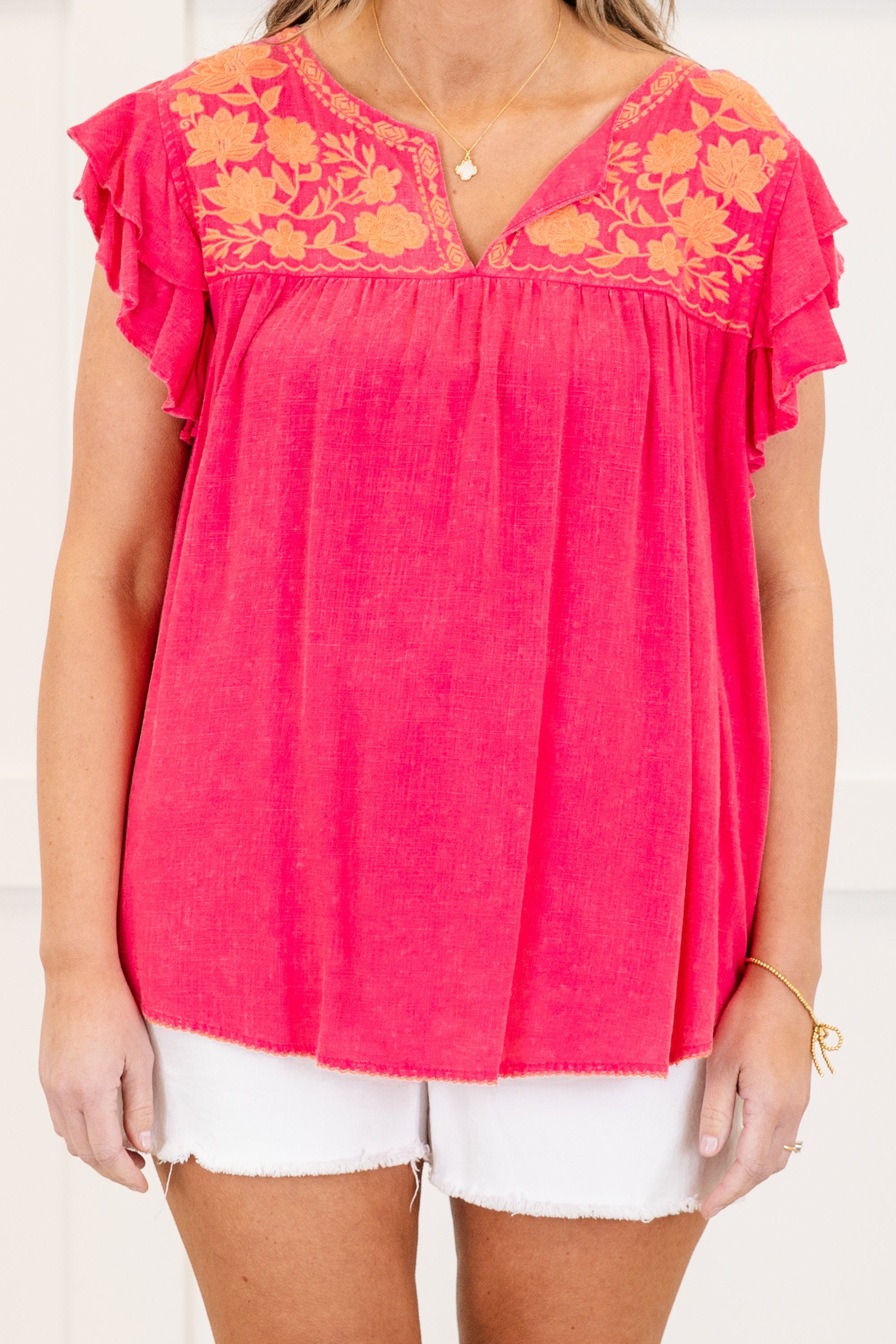 Carolina Lily Top, Hot Pink