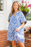 Castles Crumbling Dress, Sapphire
