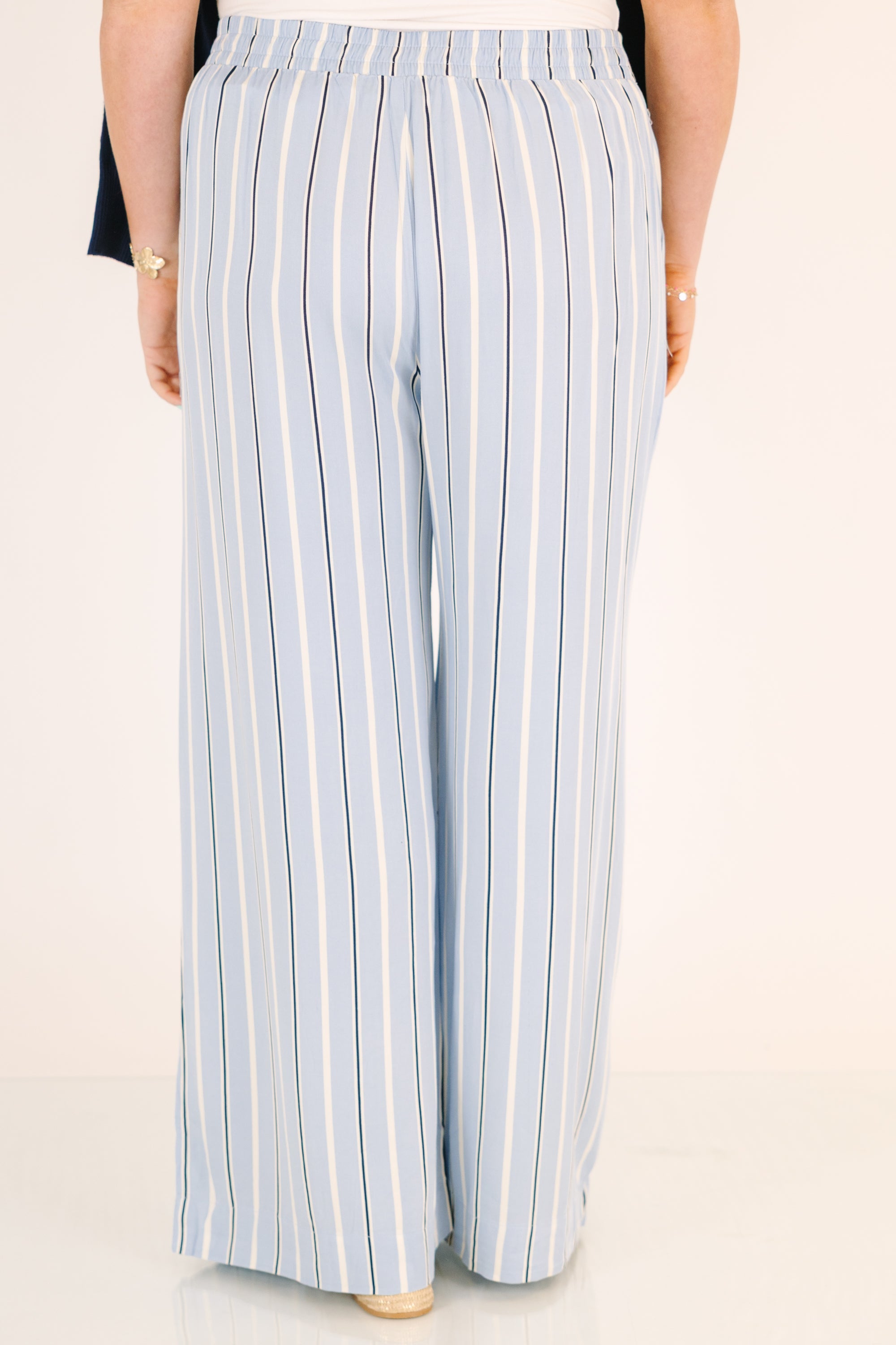 Casual Weekday Pants, Blue Stripe
