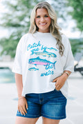 Catch Me by the Water Vintage Wash Tee, White
