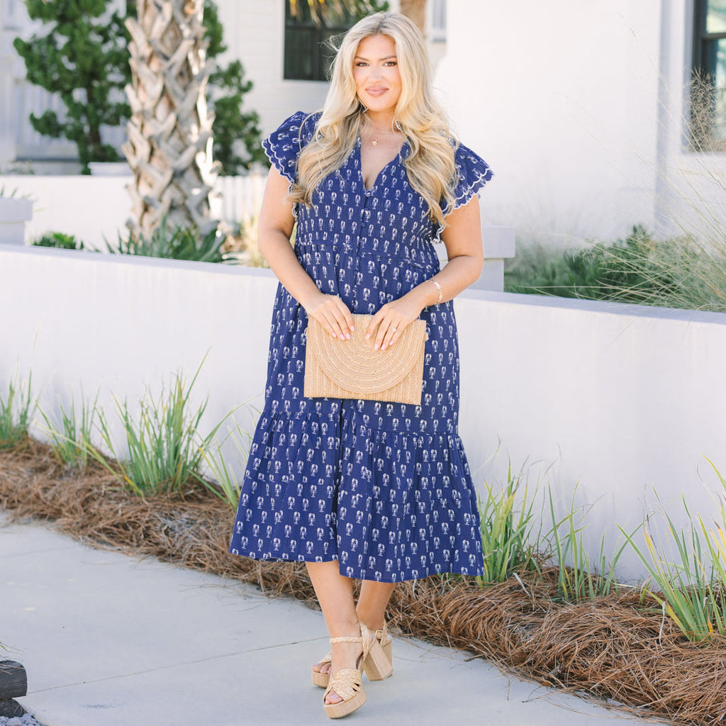 Catch Of The Day Dress, Navy