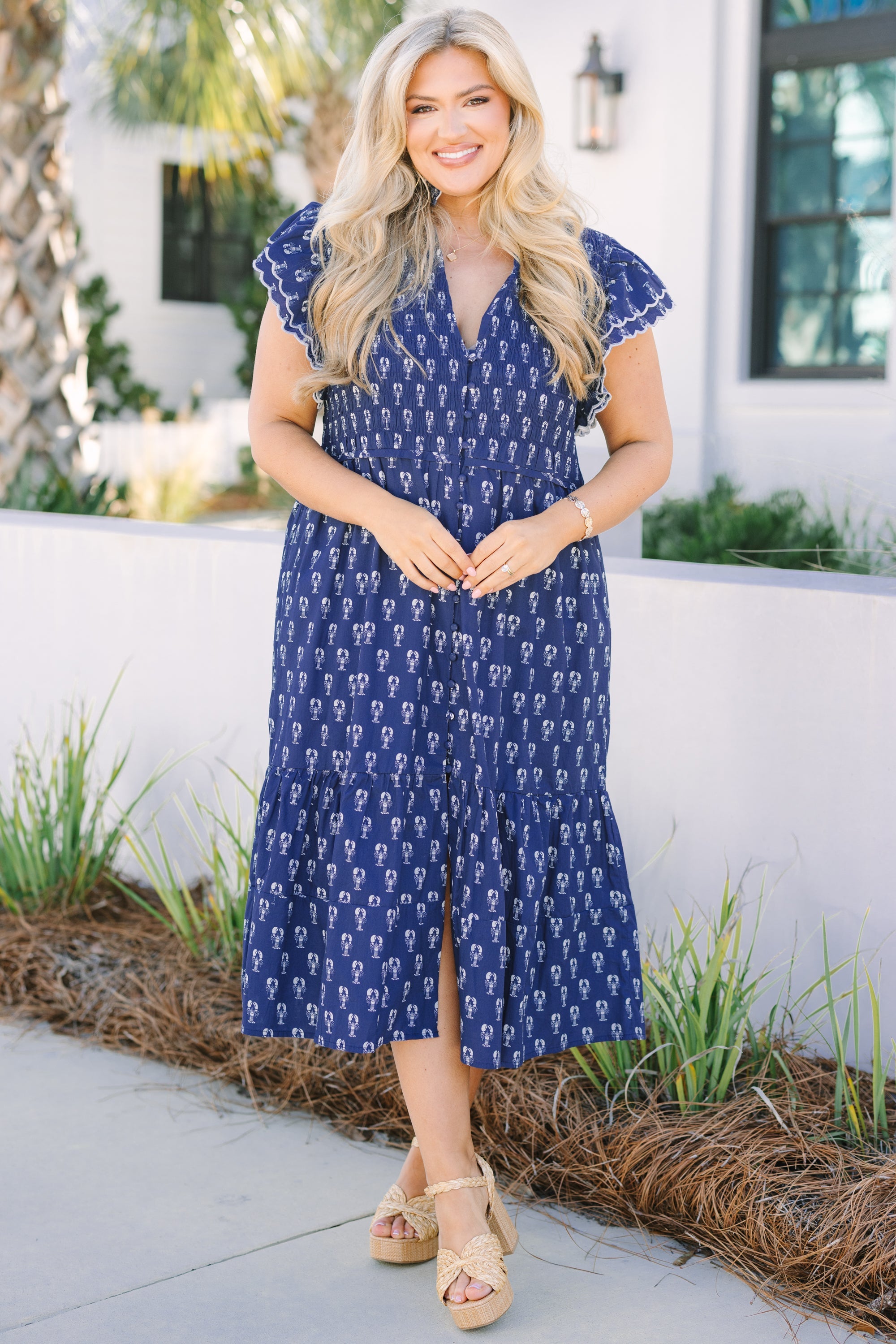 Catch Of The Day Dress, Navy