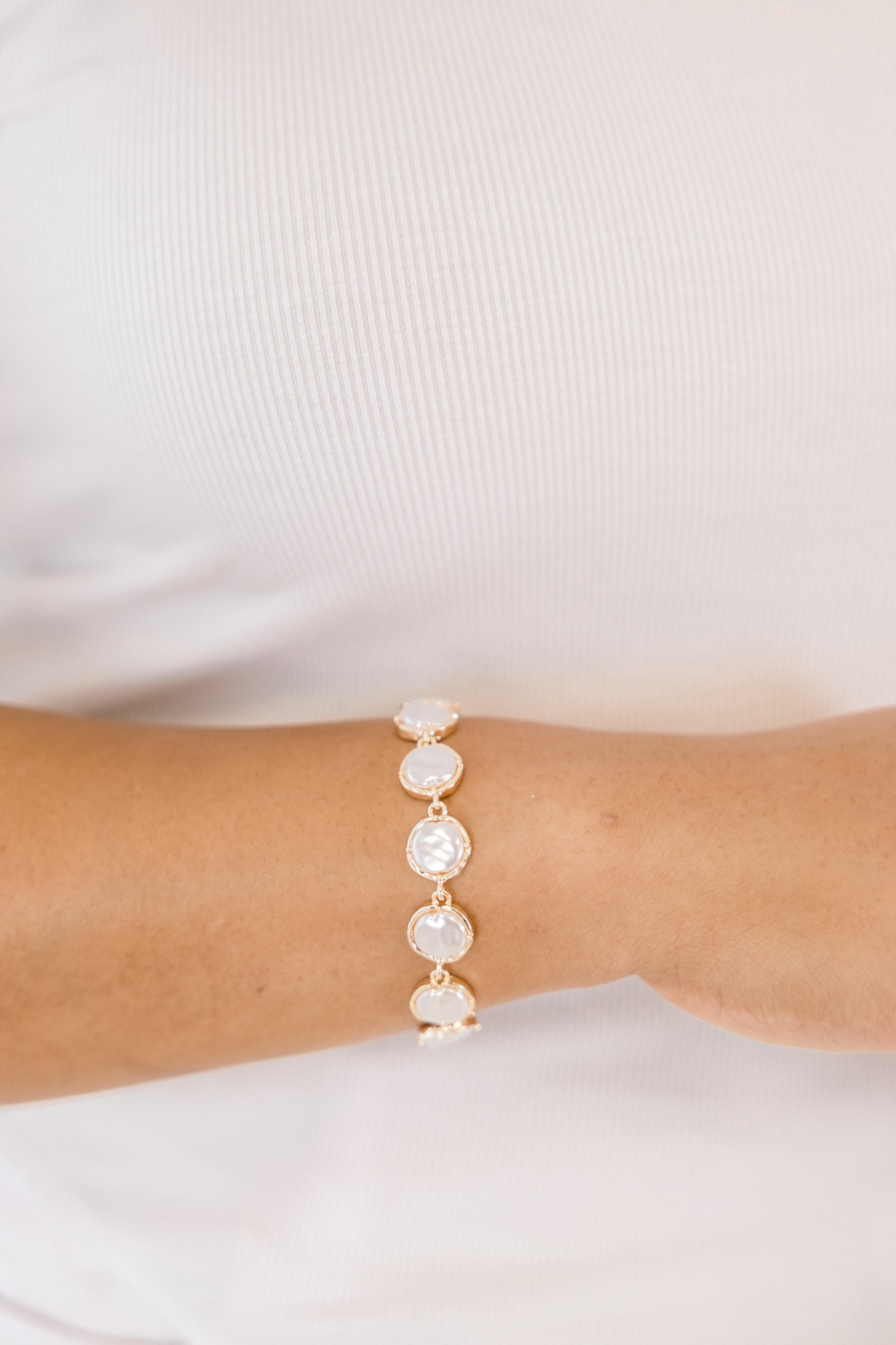 Catching Up With You Bracelet, Pearl