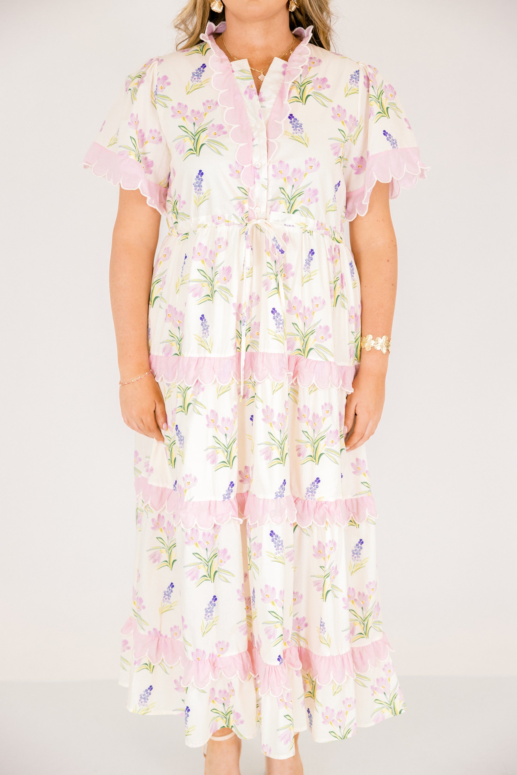 Caught You Smiling Dress, Cream