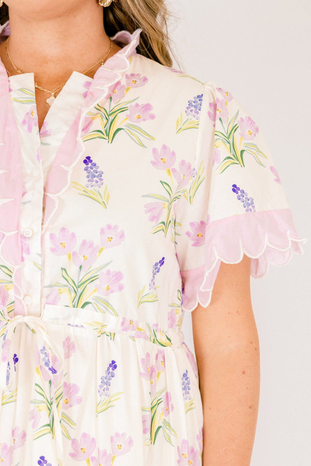 Caught You Smiling Dress, Cream