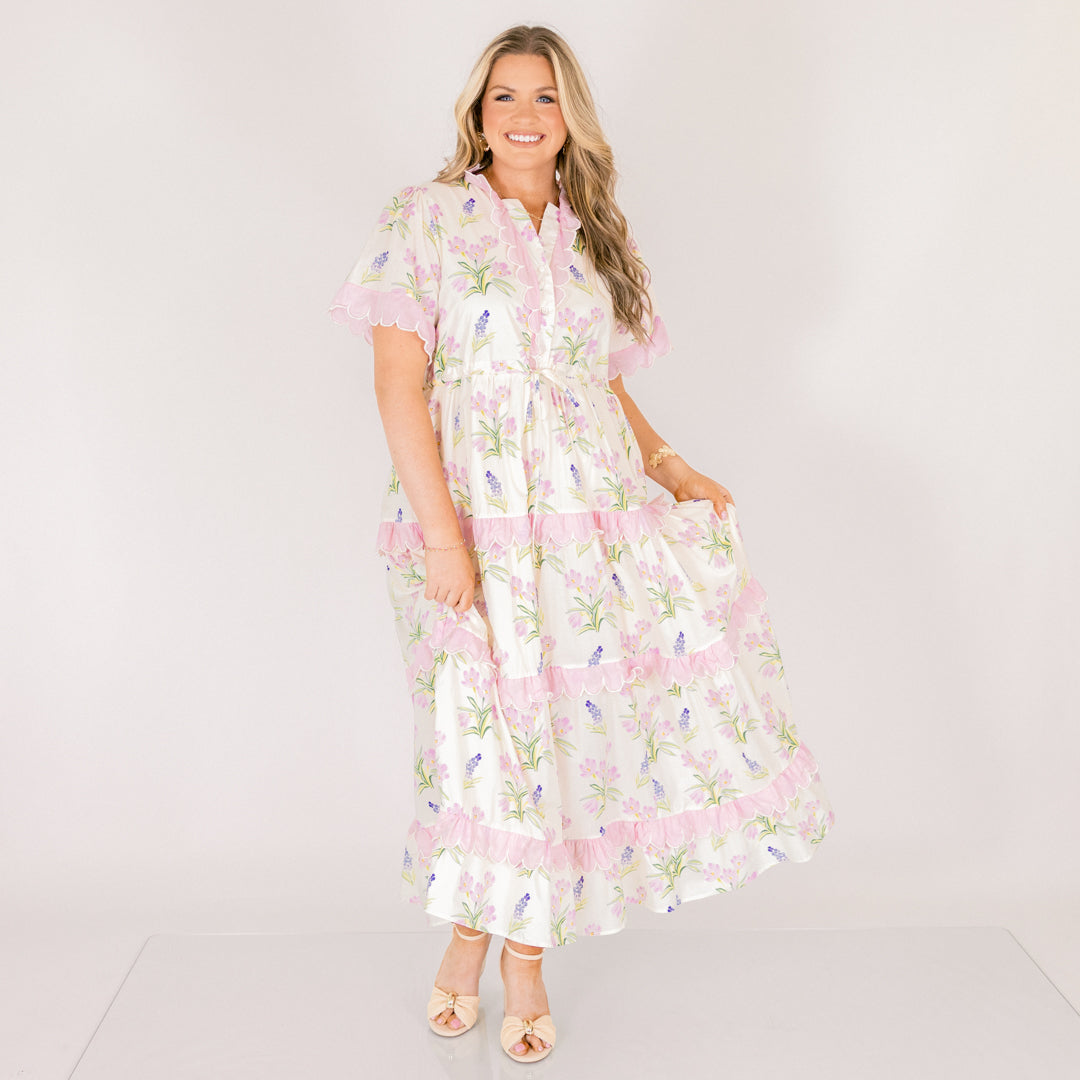 Caught You Smiling Dress, Cream