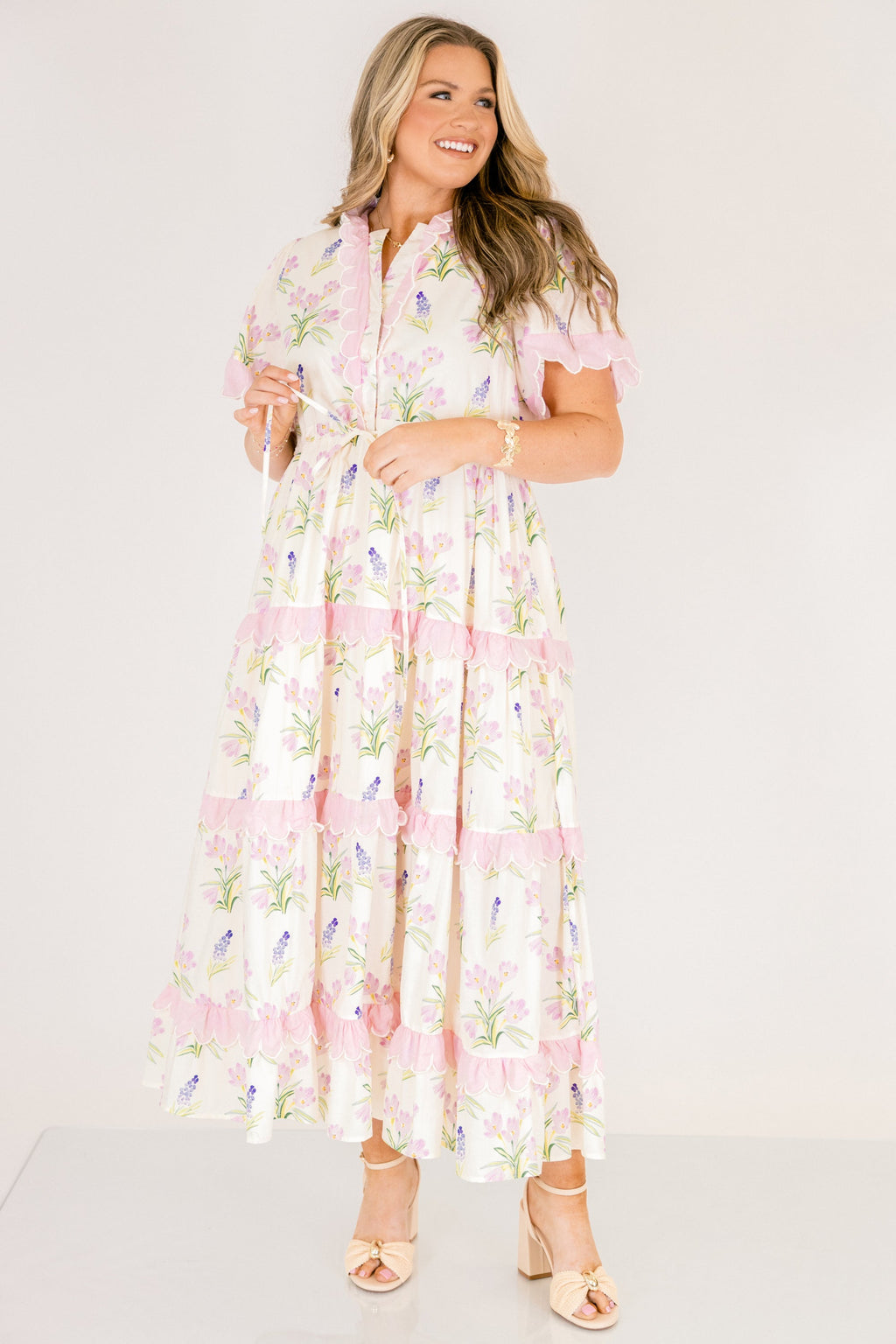 Caught You Smiling Dress, Cream