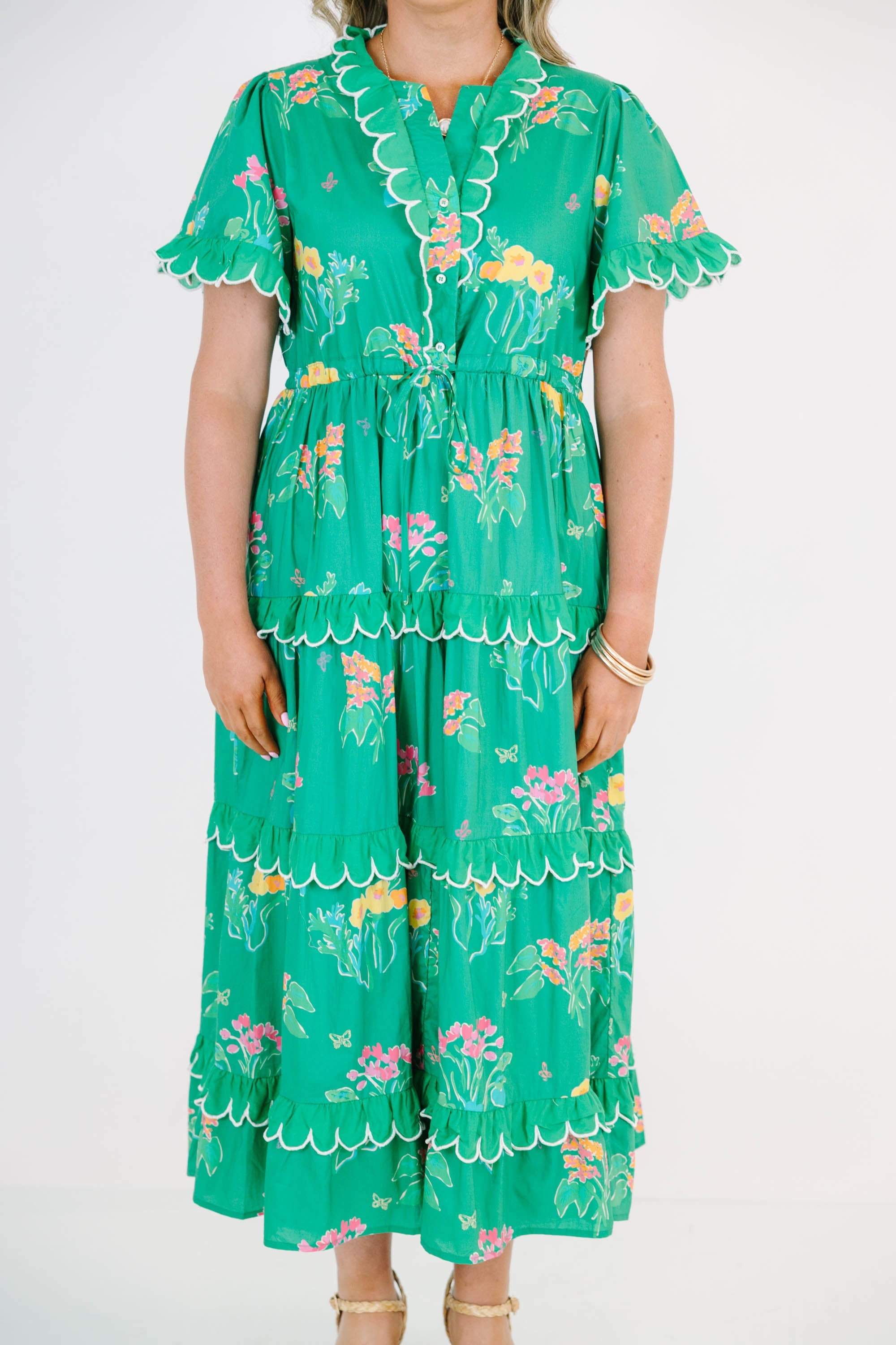 Caught You Smiling Dress, Green