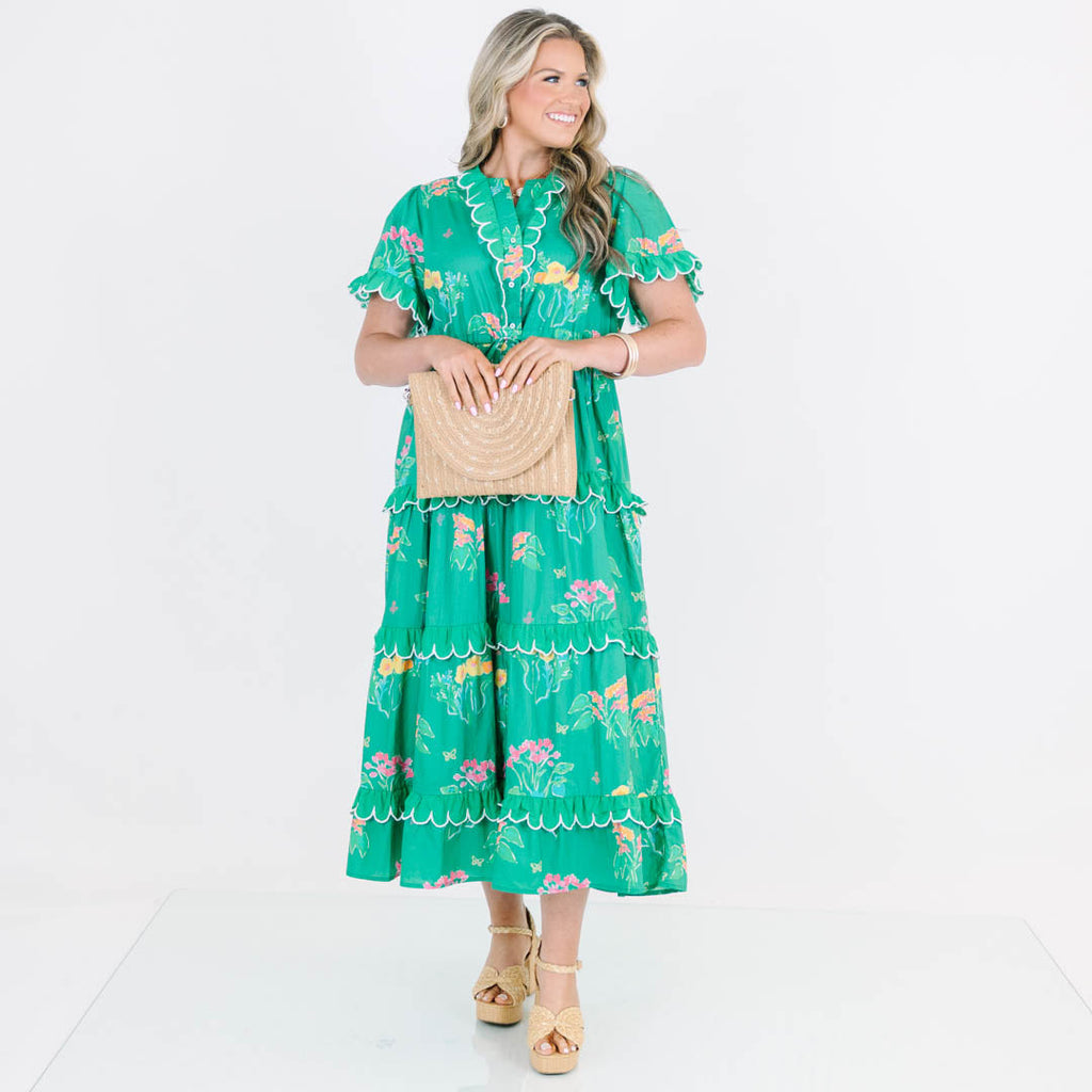 Caught You Smiling Dress, Green