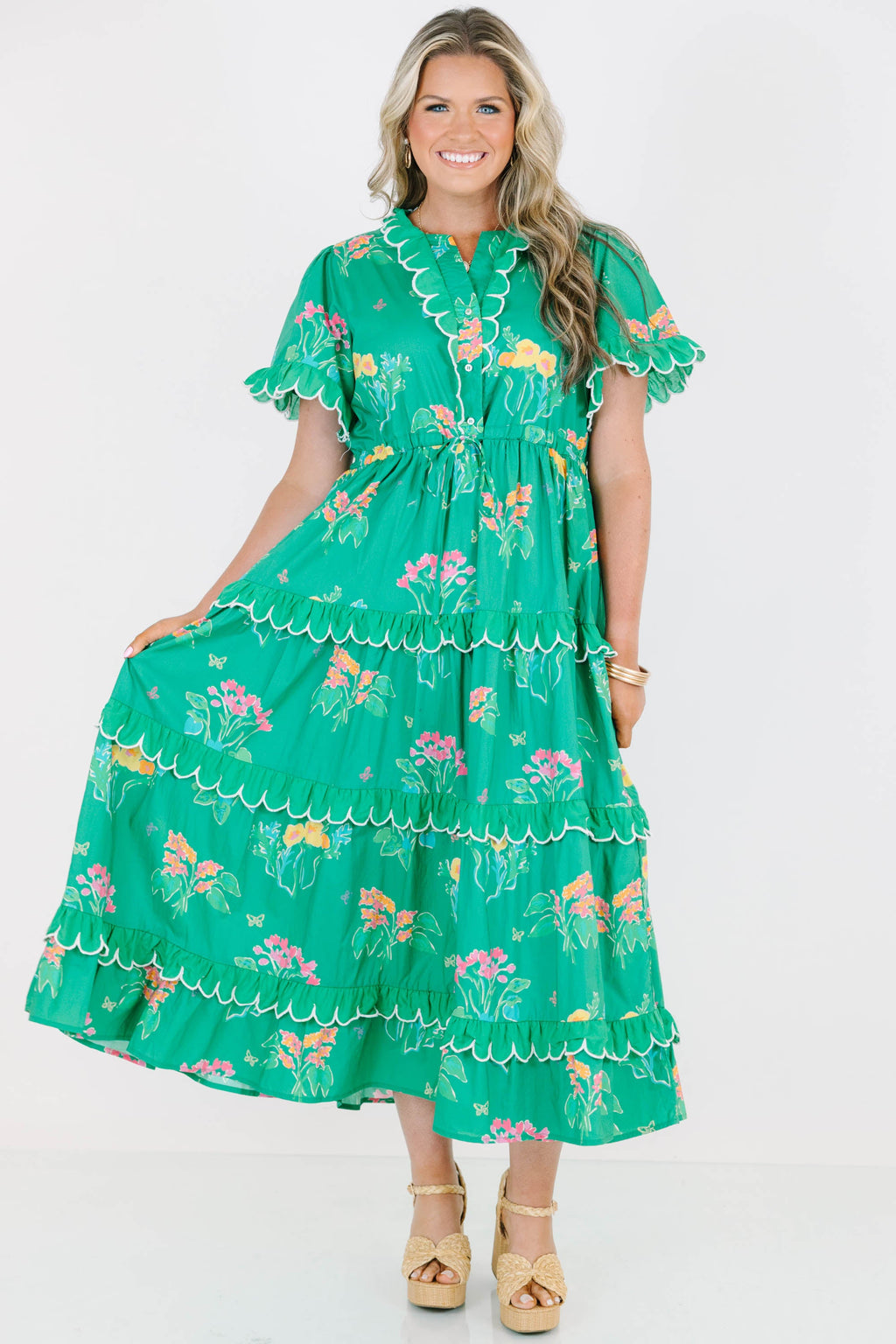 Caught You Smiling Dress, Green