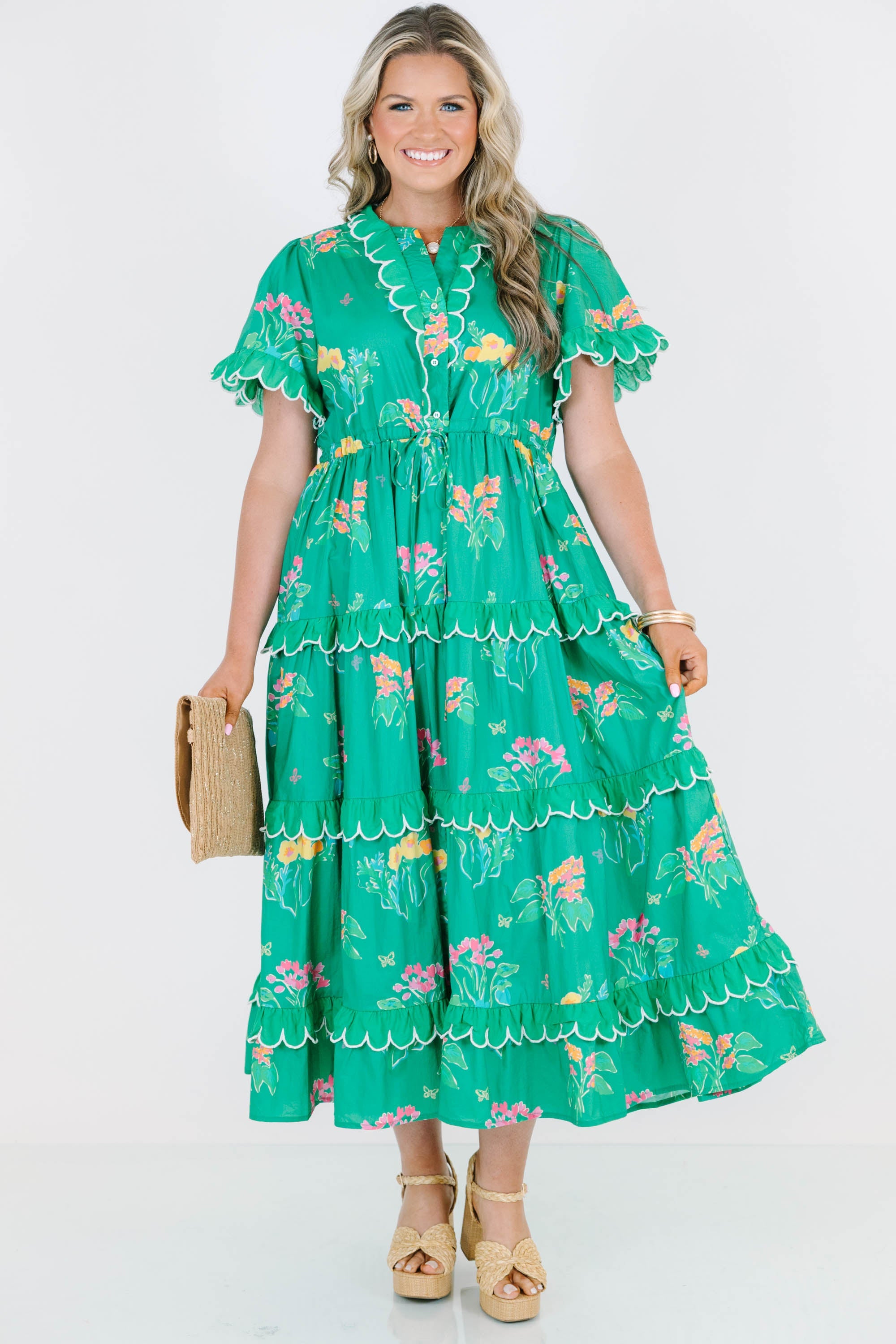 Caught You Smiling Dress, Green