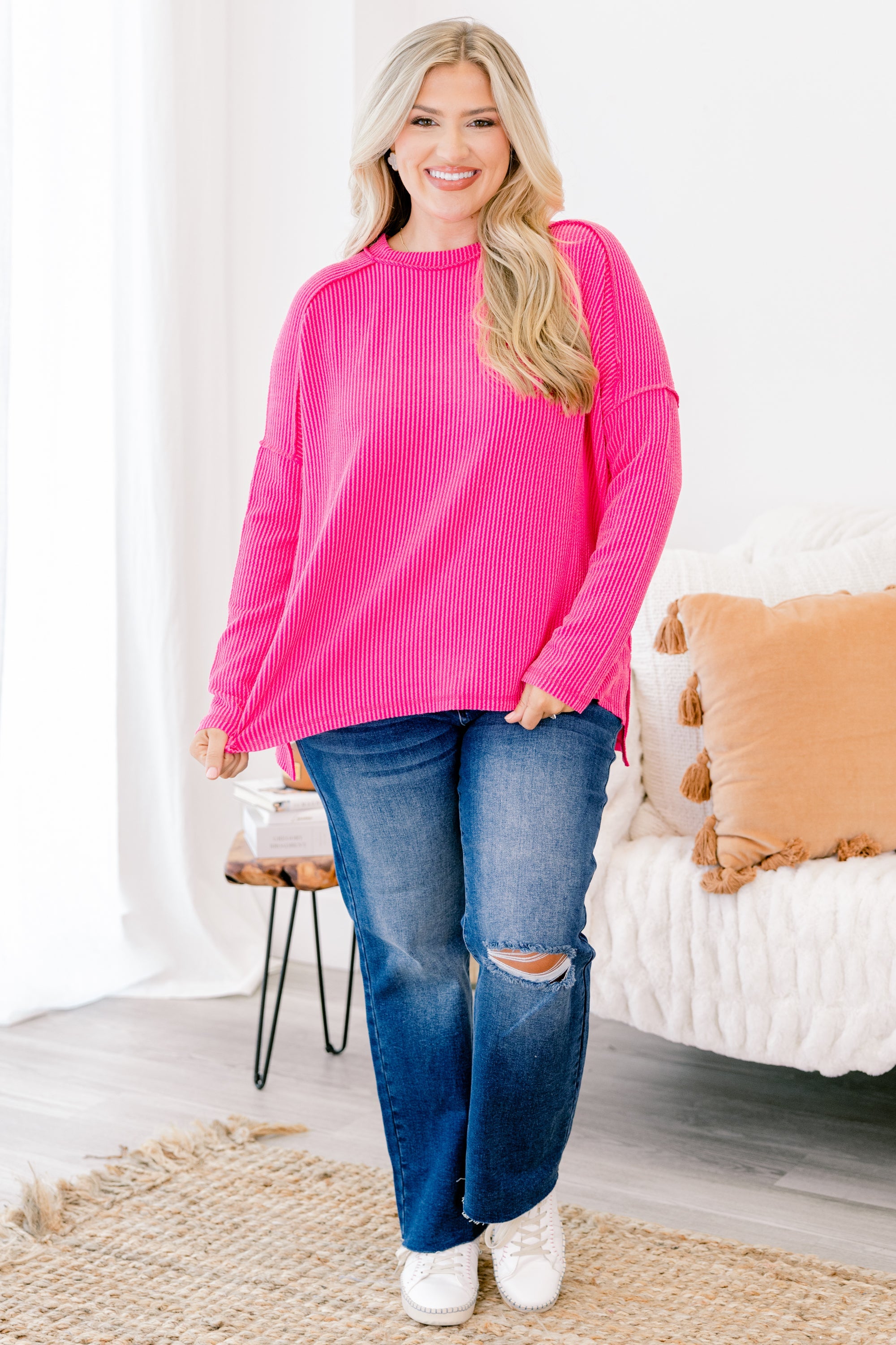 Changed Feelings Top, Hot Pink