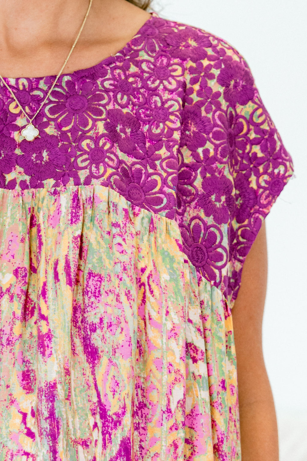 Cherry Blossom Trees Top, Magenta Multi