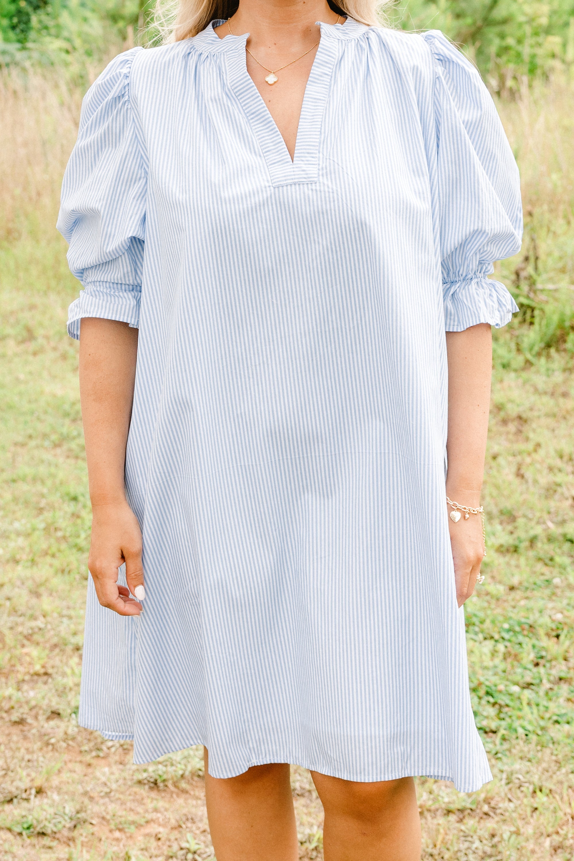 Create Memories Dress, Blue Stripe