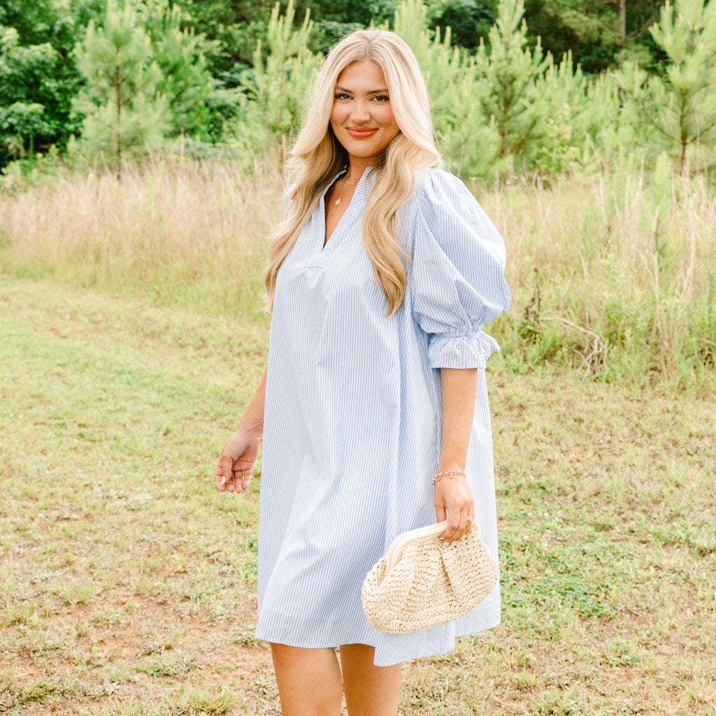 Create Memories Dress, Blue Stripe