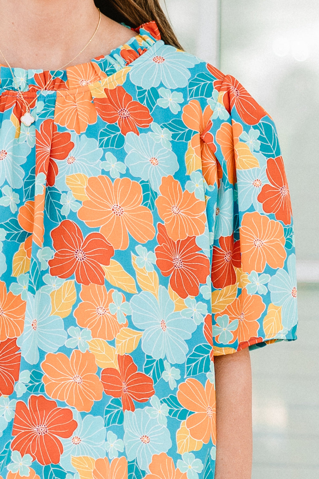 Citrus Bloom Blouse, Blue